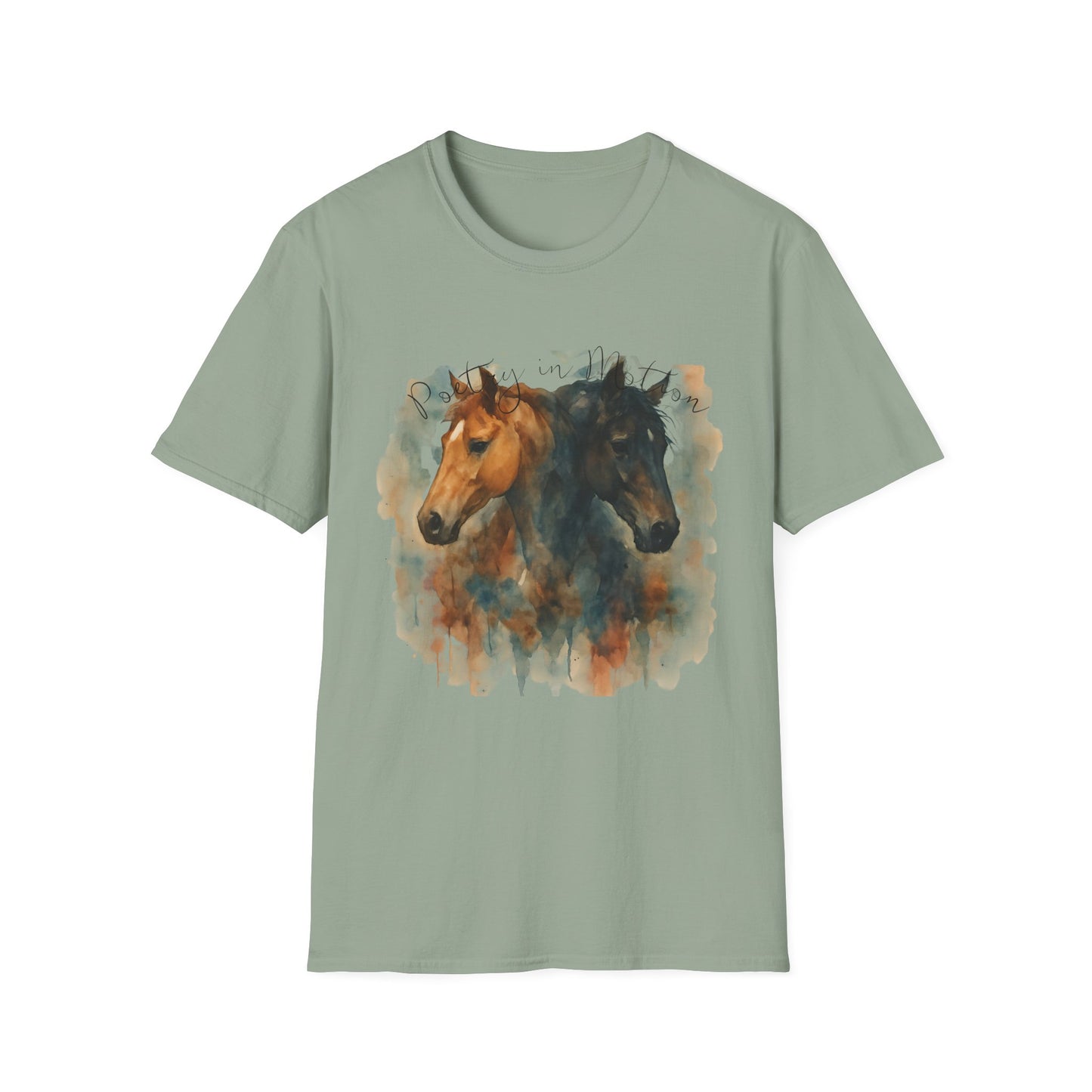 Poetry in Motion Horse T-Shirt Watercolor Horse Lover Shirt Artistic Equestrian Tee Gift for Women Unisex Soft style T-Shirt