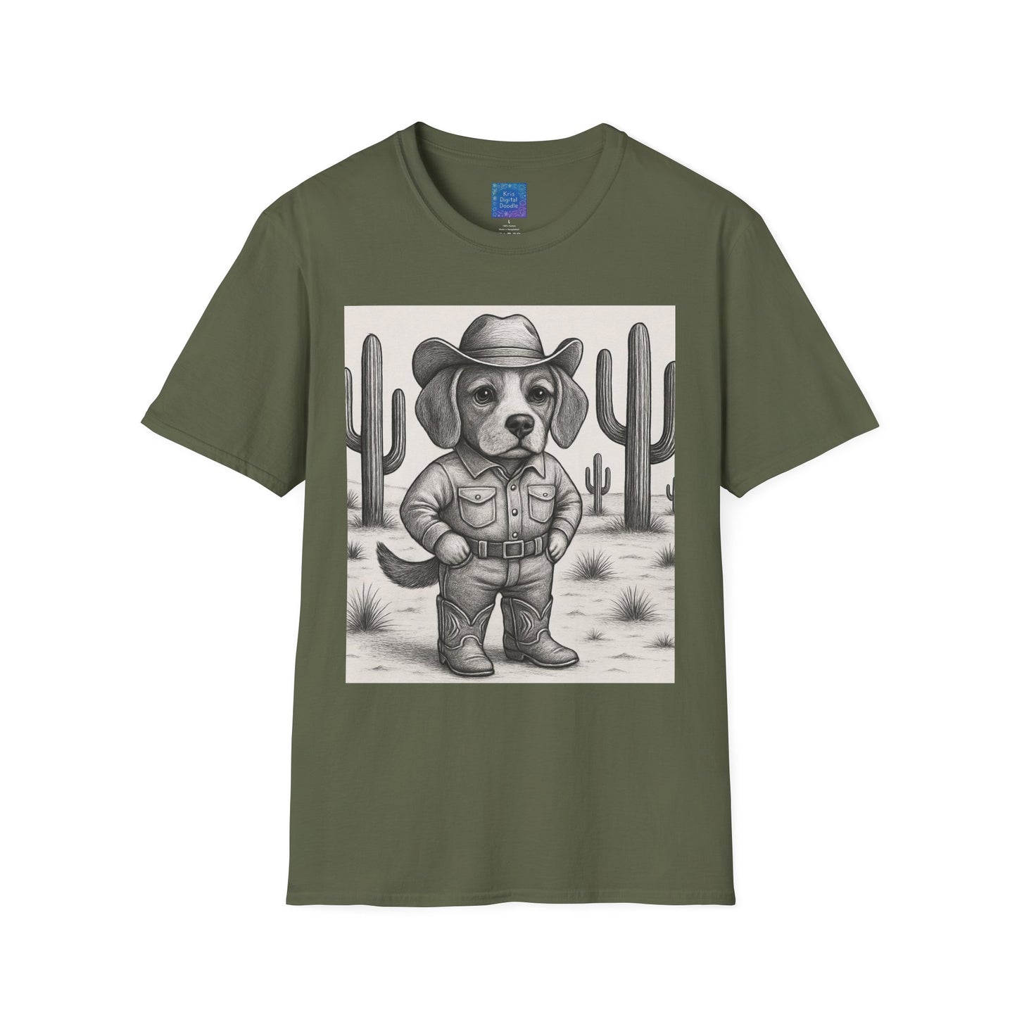 Cowboy Dog T-Shirt, Funny Western Desert Graphic Tee