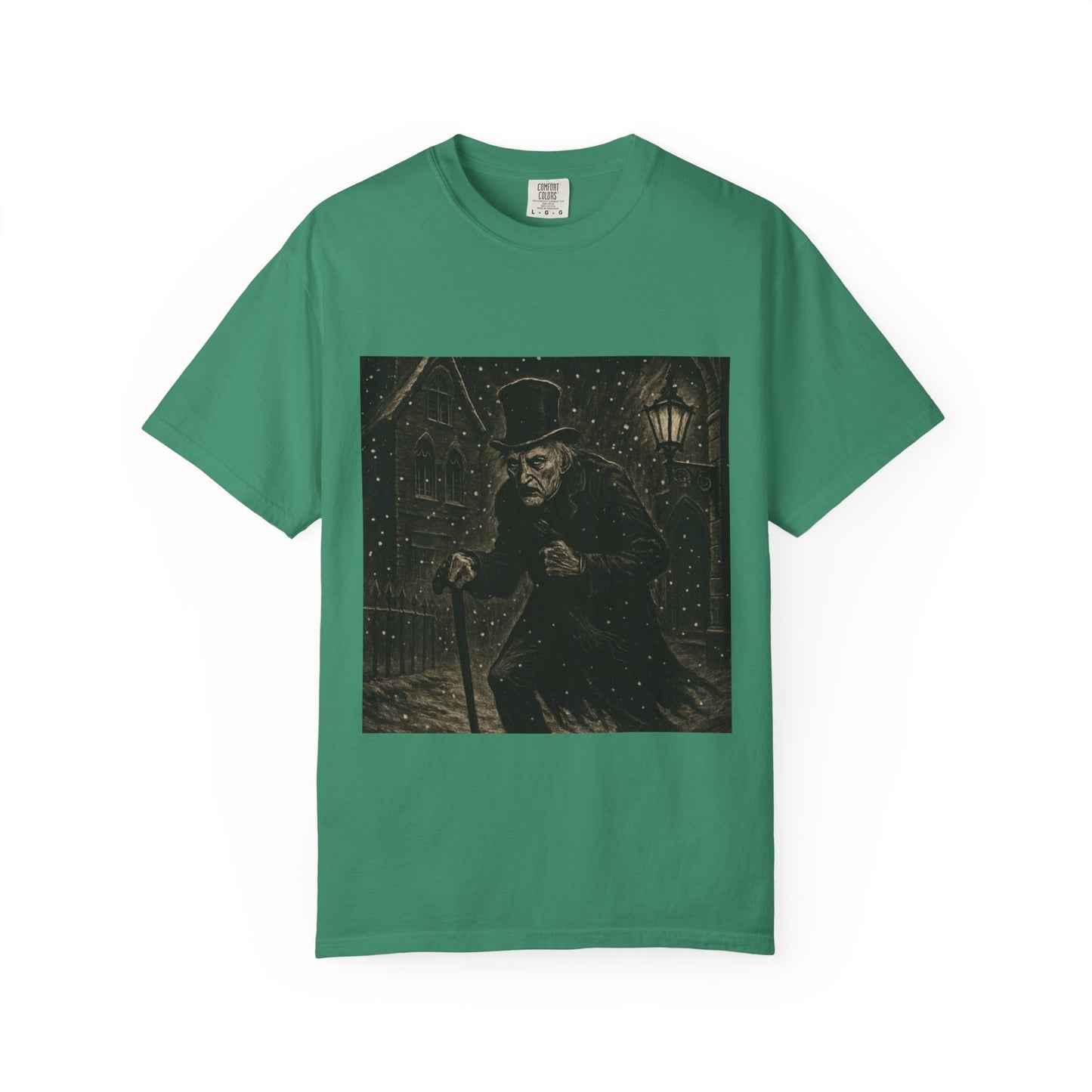 Gothic Scrooge T Shirt Dark Christmas Carol Shirt Vintage Haunted Dickens Tee Unisex Garment Dyed T shirt