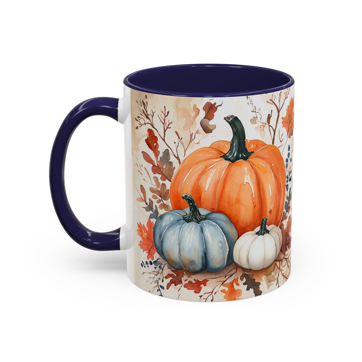Pumpkin Fall Mug, Autumn Harvest Coffee Cup with Rustic Pumpkin Design
