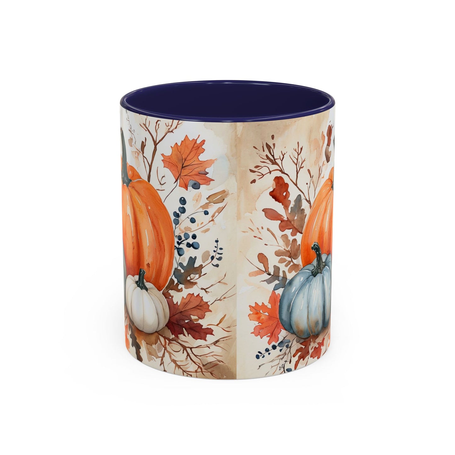 Pumpkin Fall Mug, Autumn Harvest Coffee Cup with Rustic Pumpkin Design