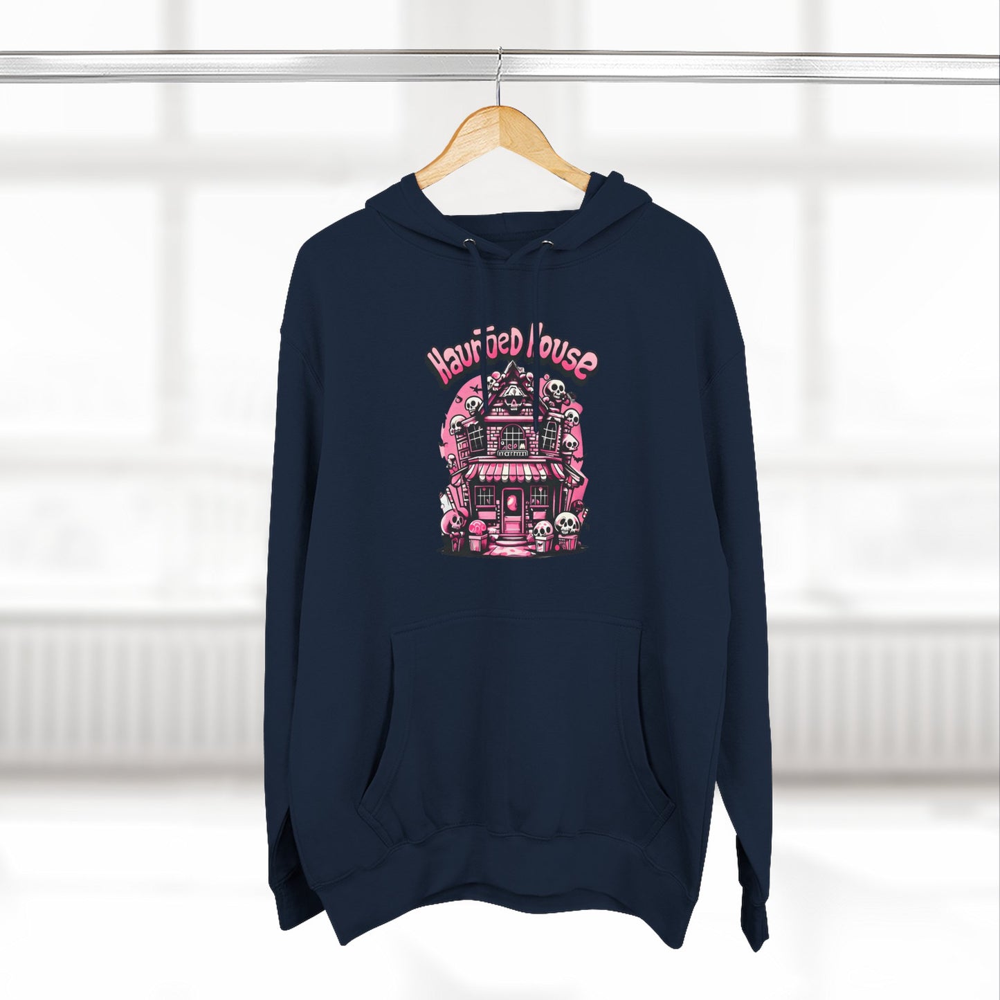Haunted House Hoodie , Gothic Skull Graphic Halloween Sweatshirt
