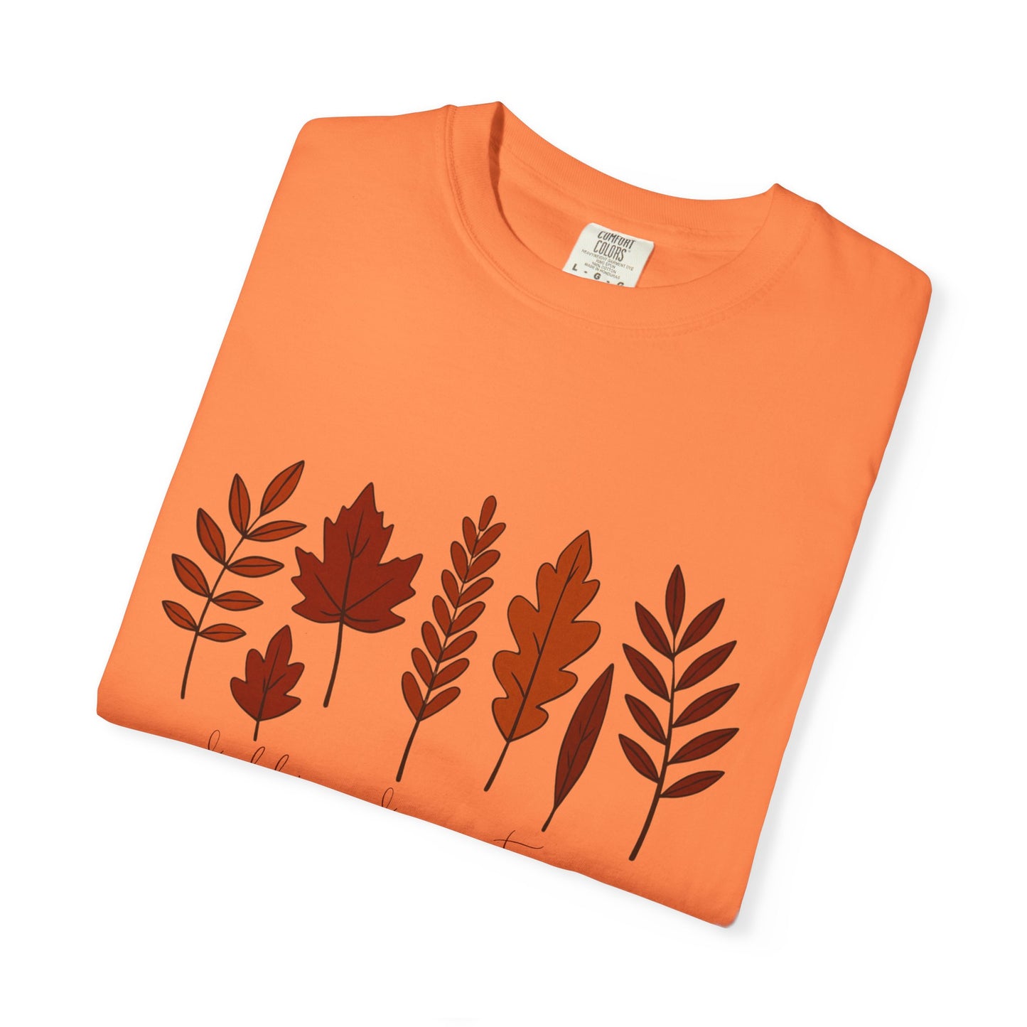 Falling for Autumn Shirt Cozy Fall Leaves Graphic Tee for Seasonal Outfits Unisex Garment Dyed T shirt