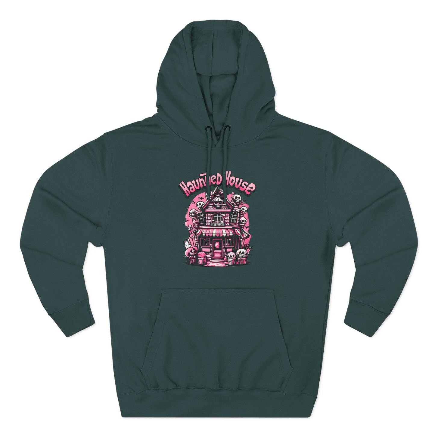 Haunted House Hoodie , Gothic Skull Graphic Halloween Sweatshirt