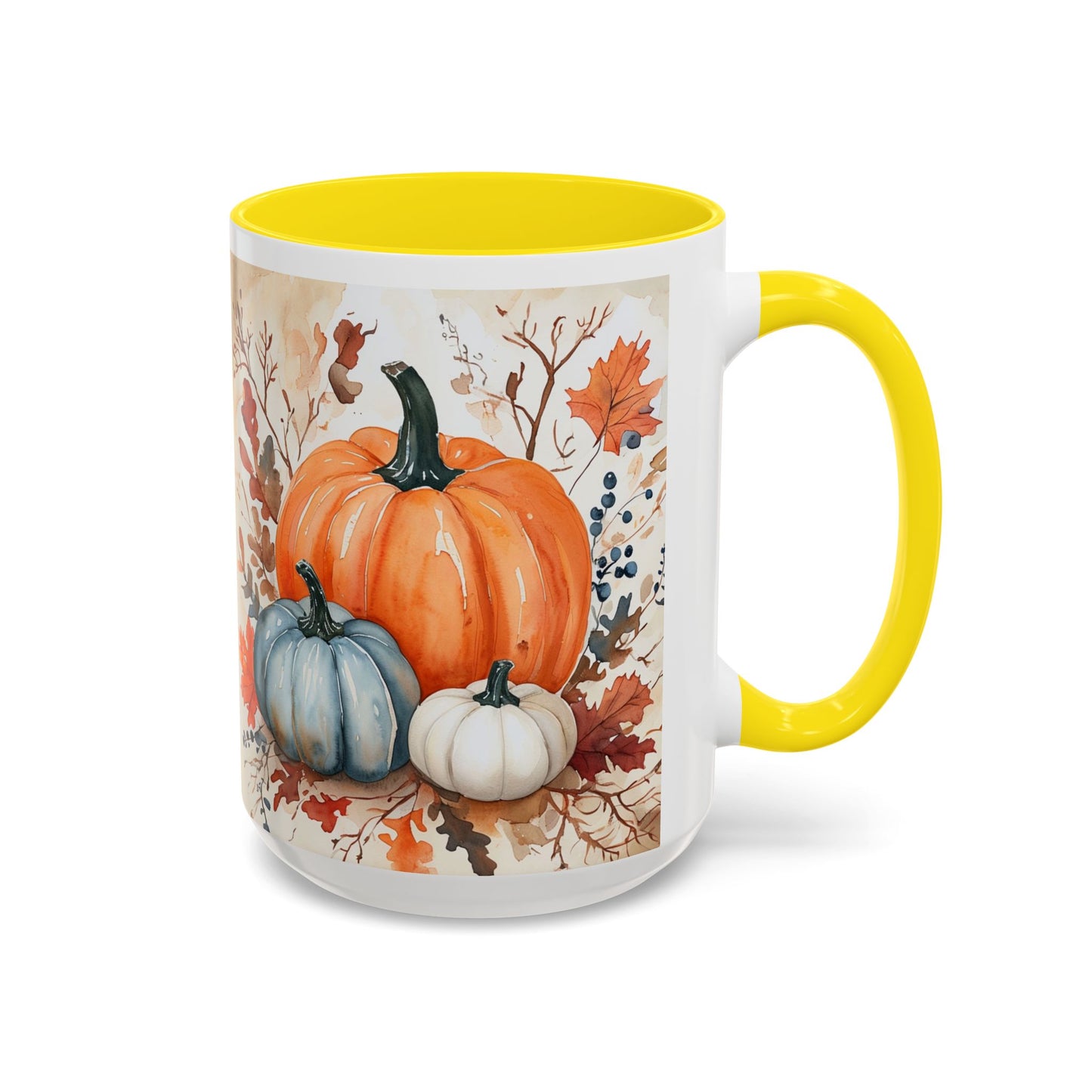 Pumpkin Fall Mug, Autumn Harvest Coffee Cup with Rustic Pumpkin Design