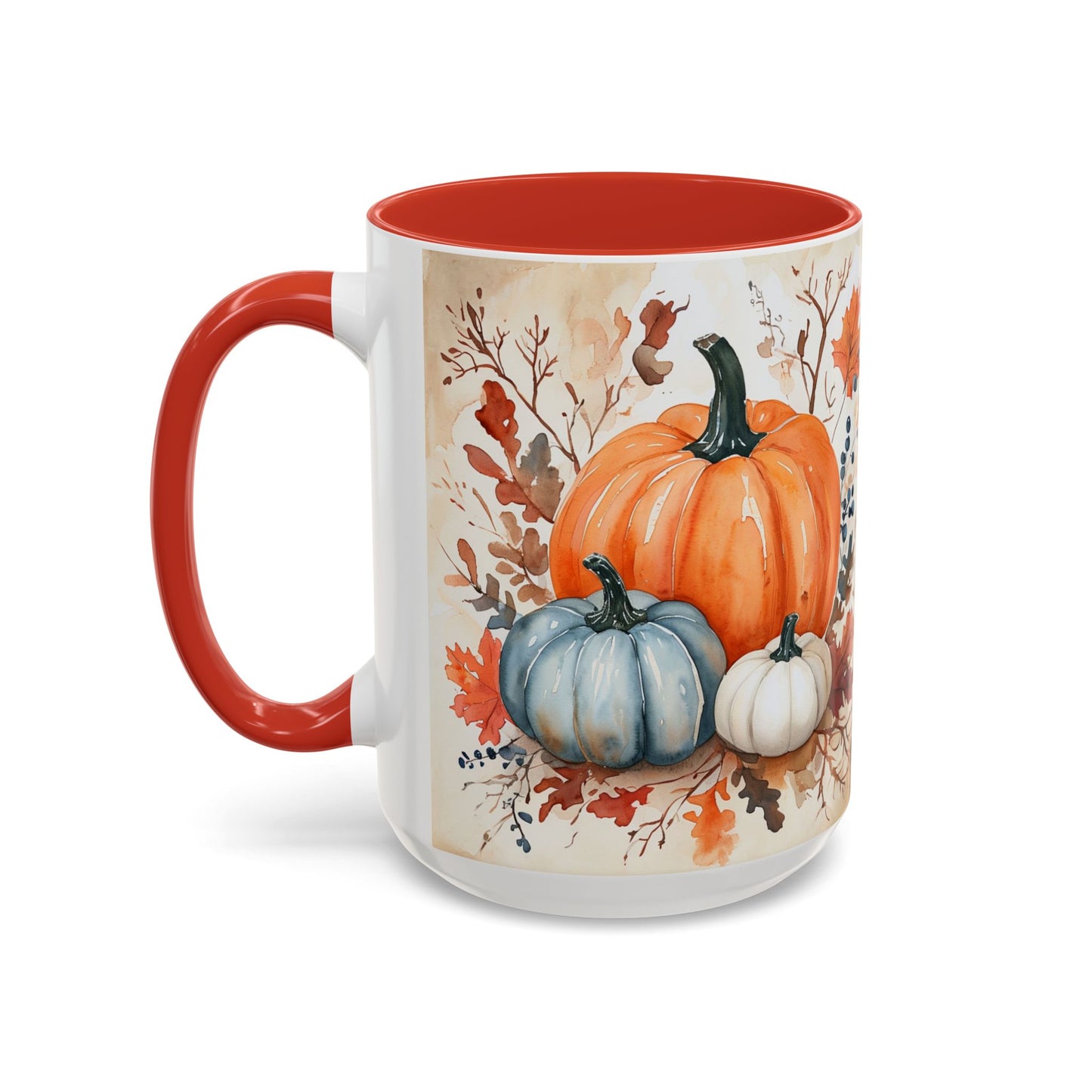 Pumpkin Fall Mug, Autumn Harvest Coffee Cup with Rustic Pumpkin Design