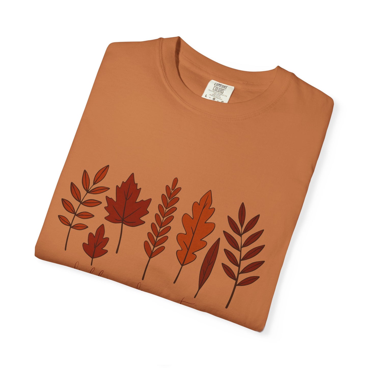Falling for Autumn Shirt Cozy Fall Leaves Graphic Tee for Seasonal Outfits Unisex Garment Dyed T shirt
