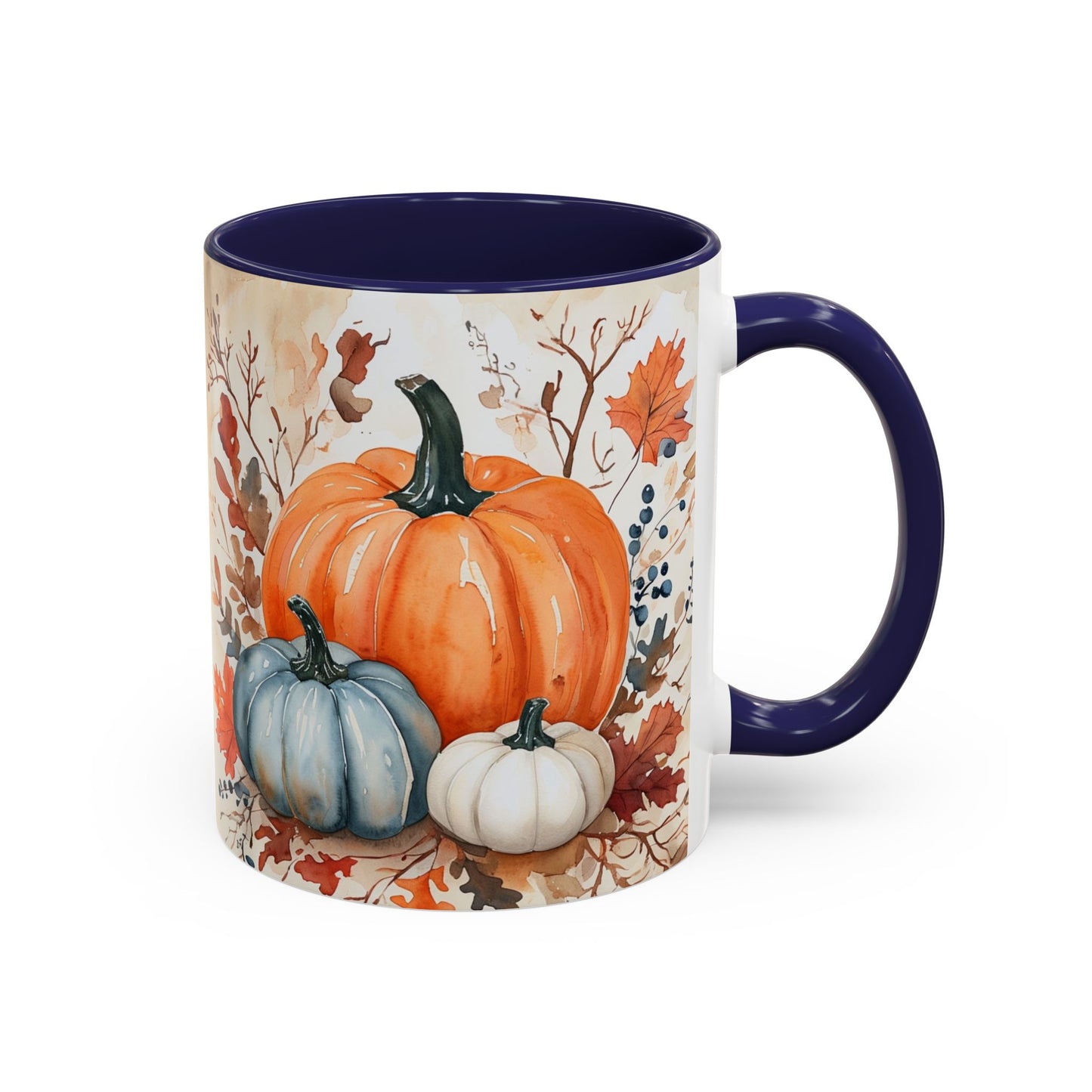 Pumpkin Fall Mug, Autumn Harvest Coffee Cup with Rustic Pumpkin Design