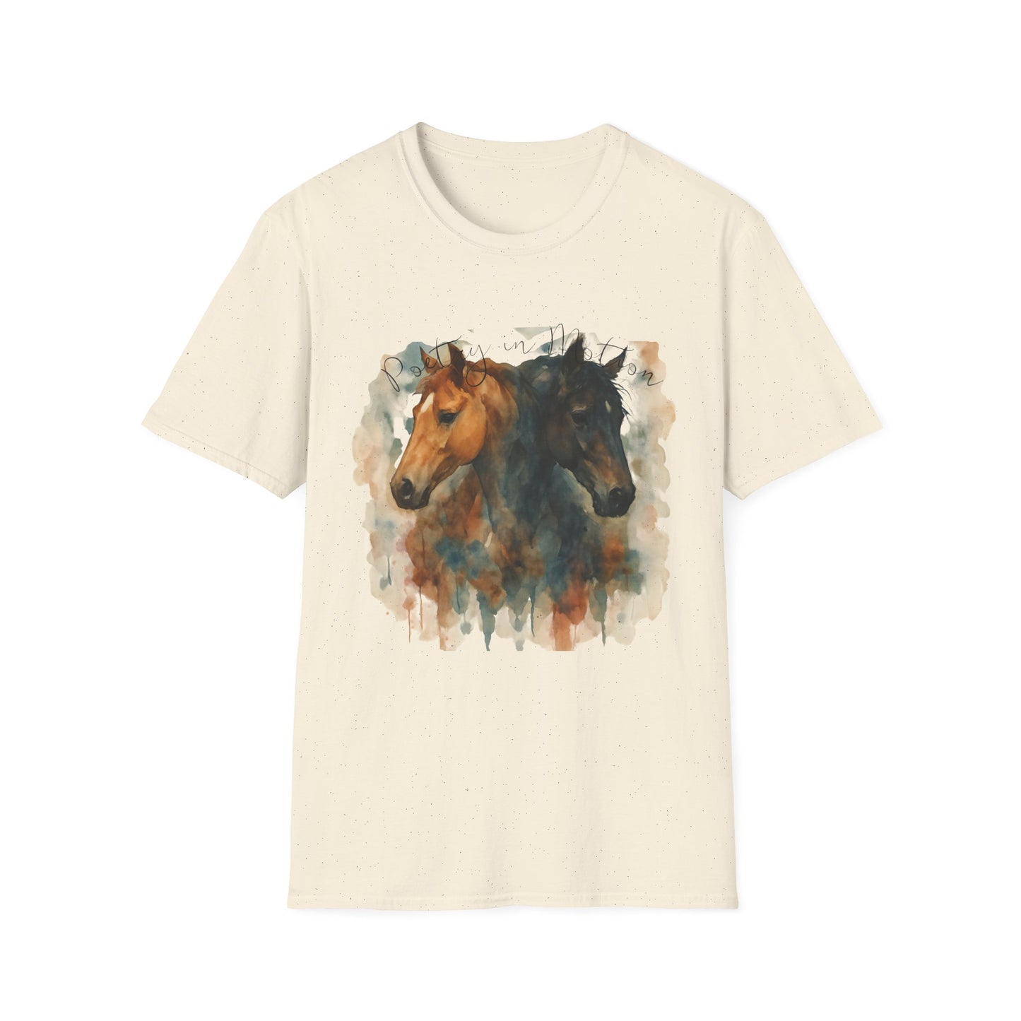 Poetry in Motion Horse T-Shirt Watercolor Horse Lover Shirt Artistic Equestrian Tee Gift for Women Unisex Soft style T-Shirt