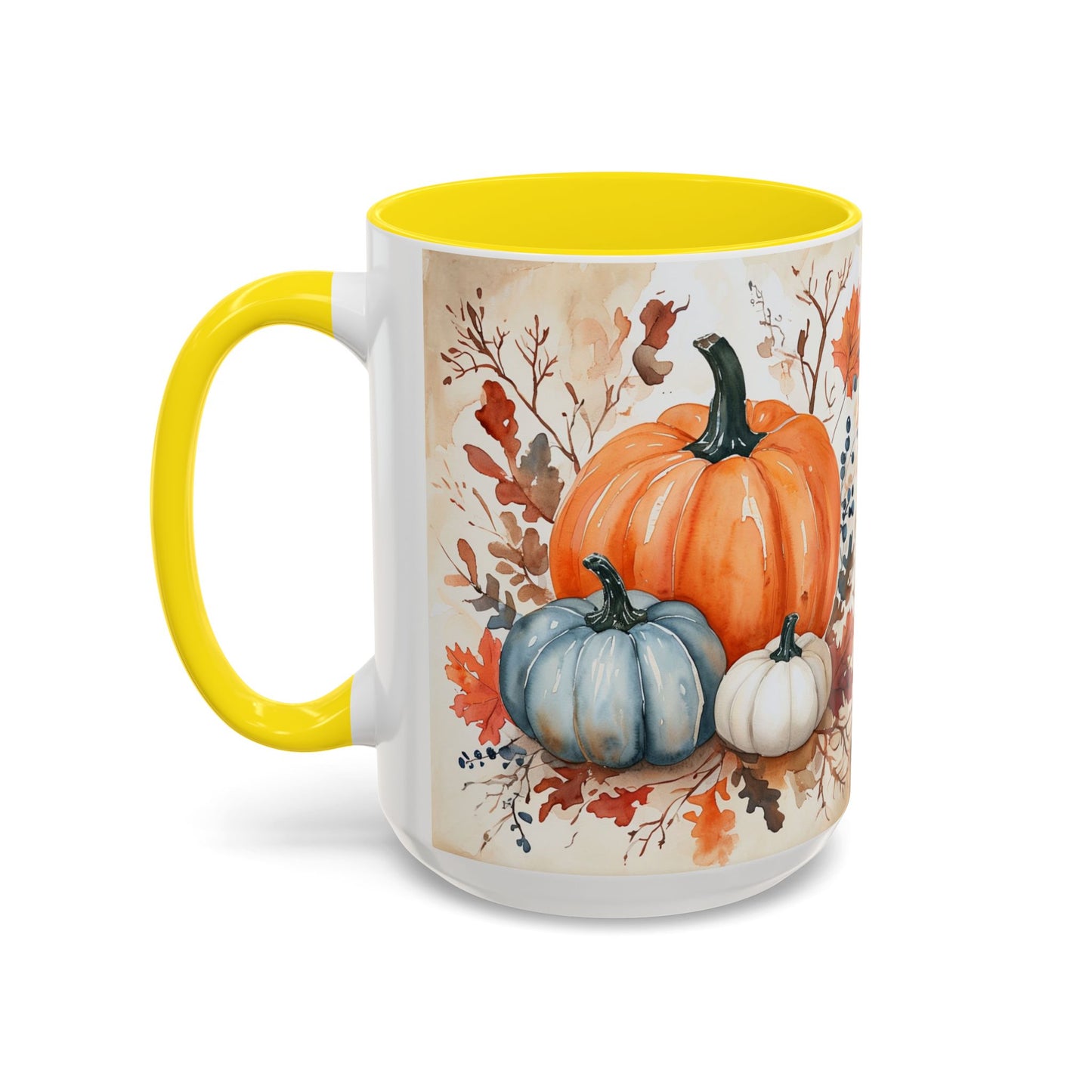 Pumpkin Fall Mug, Autumn Harvest Coffee Cup with Rustic Pumpkin Design