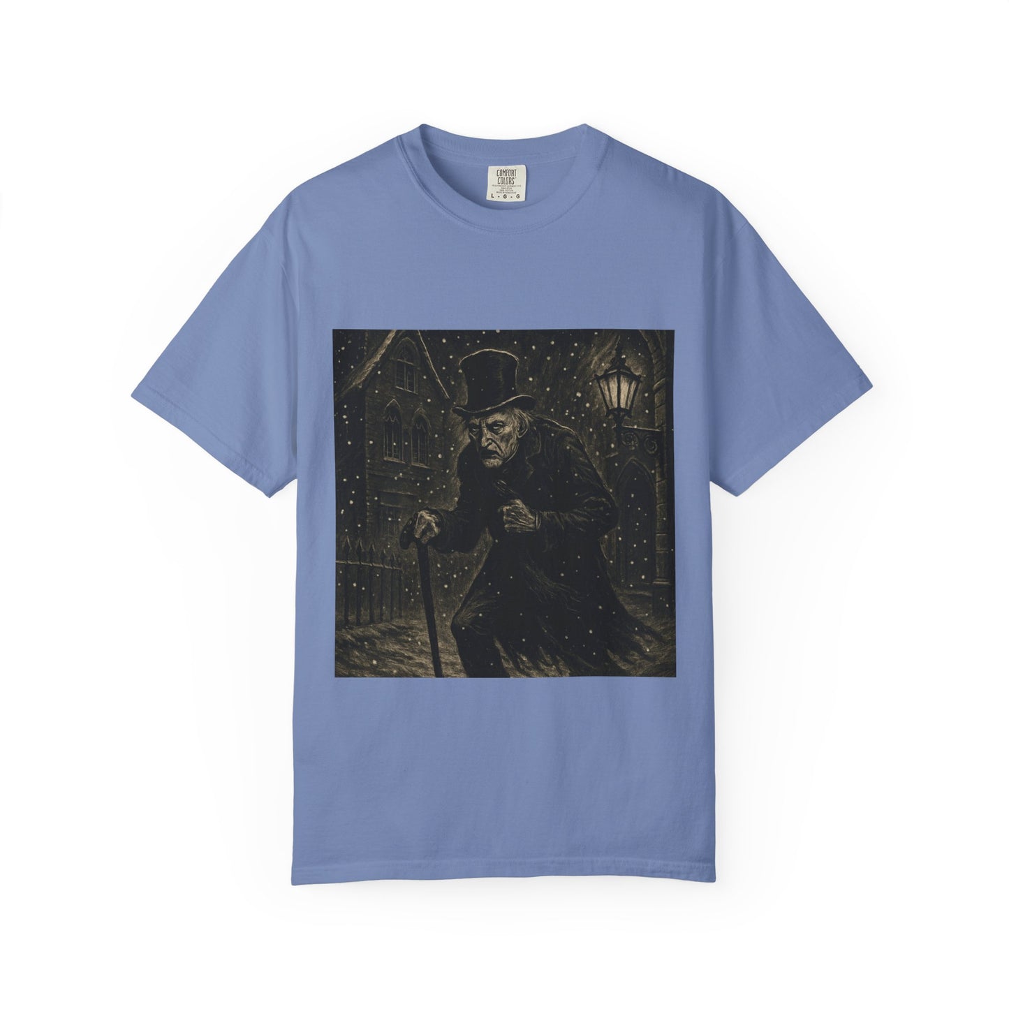 Gothic Scrooge T Shirt Dark Christmas Carol Shirt Vintage Haunted Dickens Tee Unisex Garment Dyed T shirt