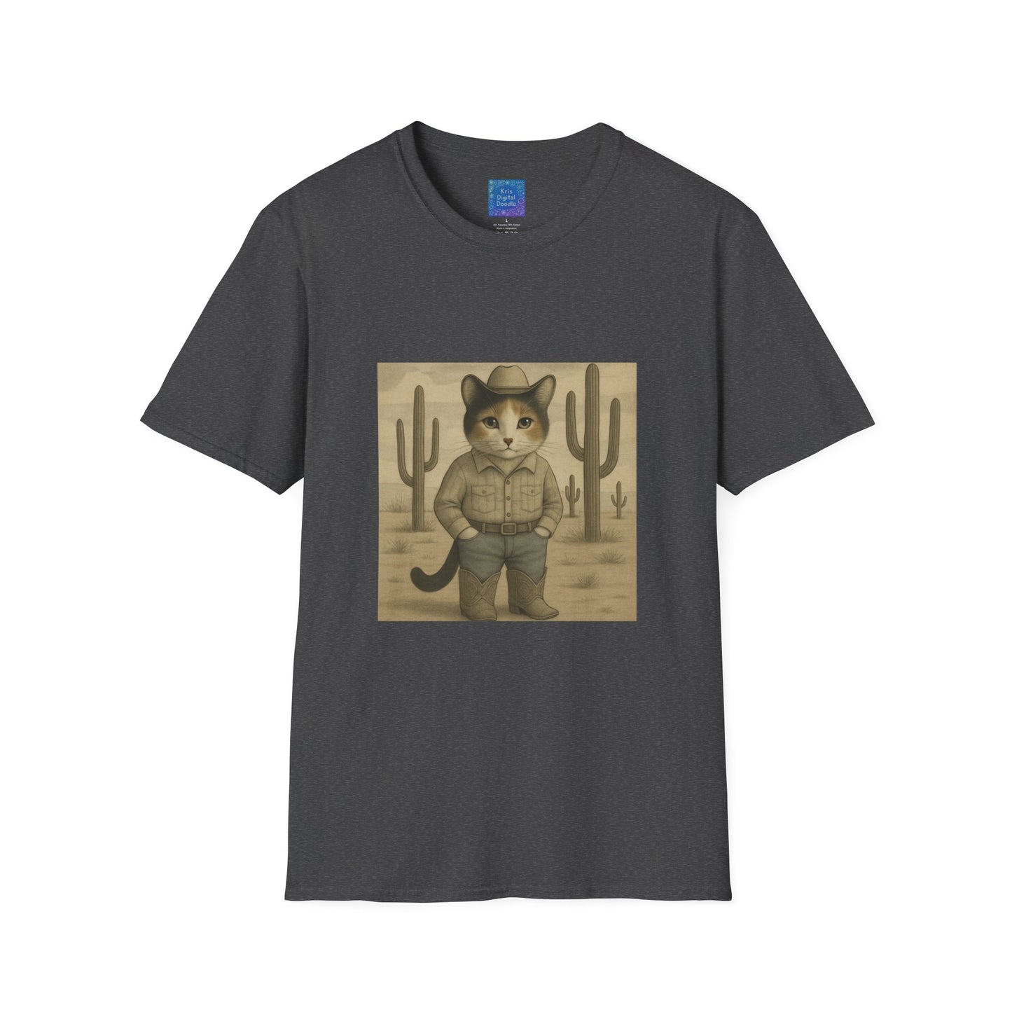 Cowboy Cat Western Graphic T-Shirt, Vintage Country Style Tee