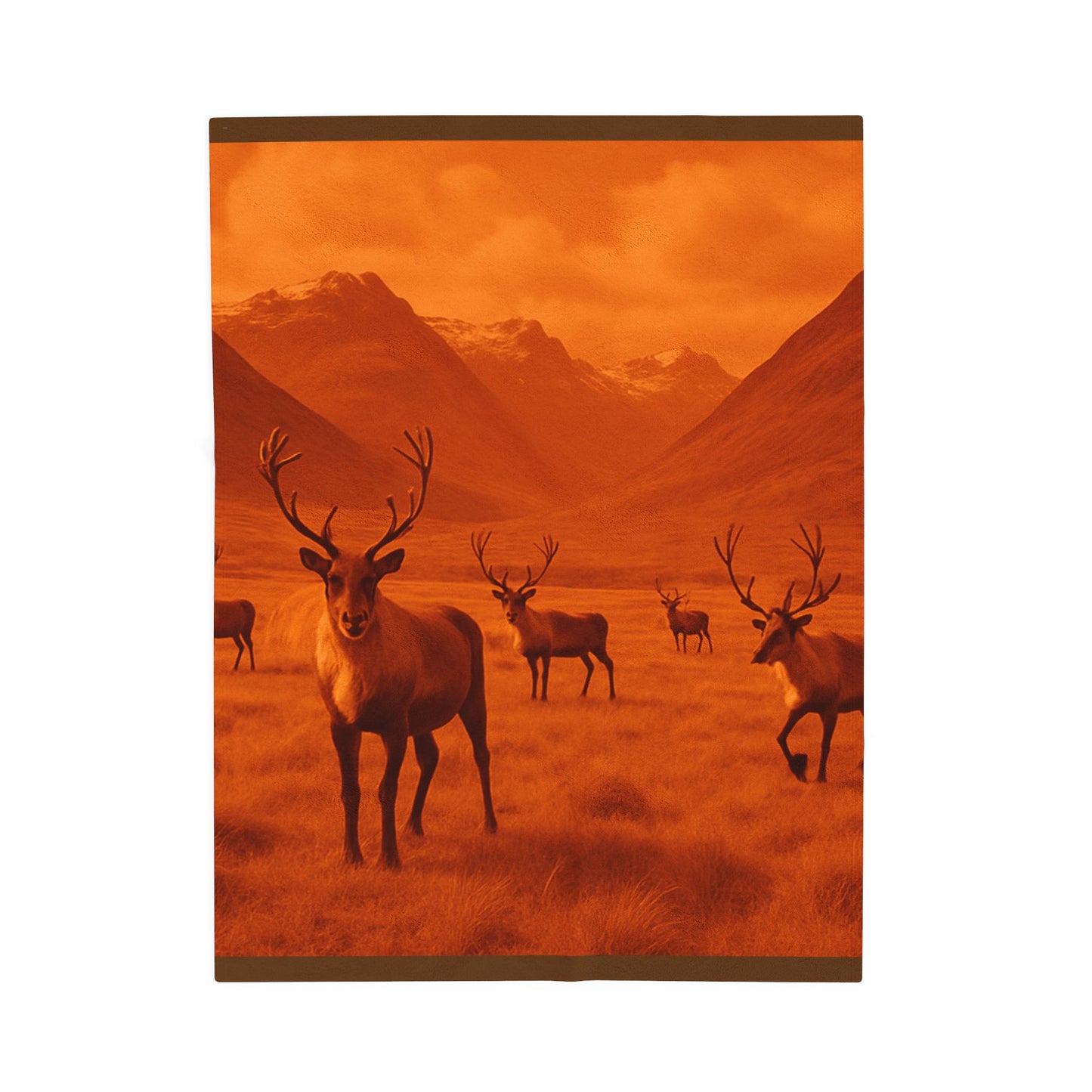 Elk Deer Wildlife Blanket Cozy Hunting Cabin Lodge Plush Velveteen Throw Rustic Mountain Nature Decor Bedding