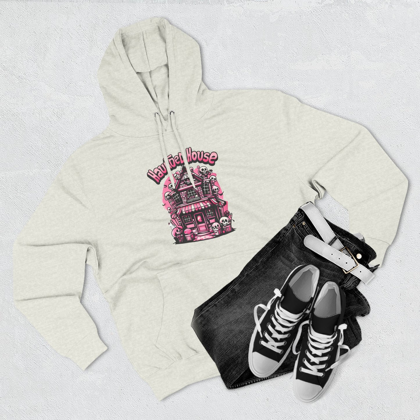 Haunted House Hoodie , Gothic Skull Graphic Halloween Sweatshirt