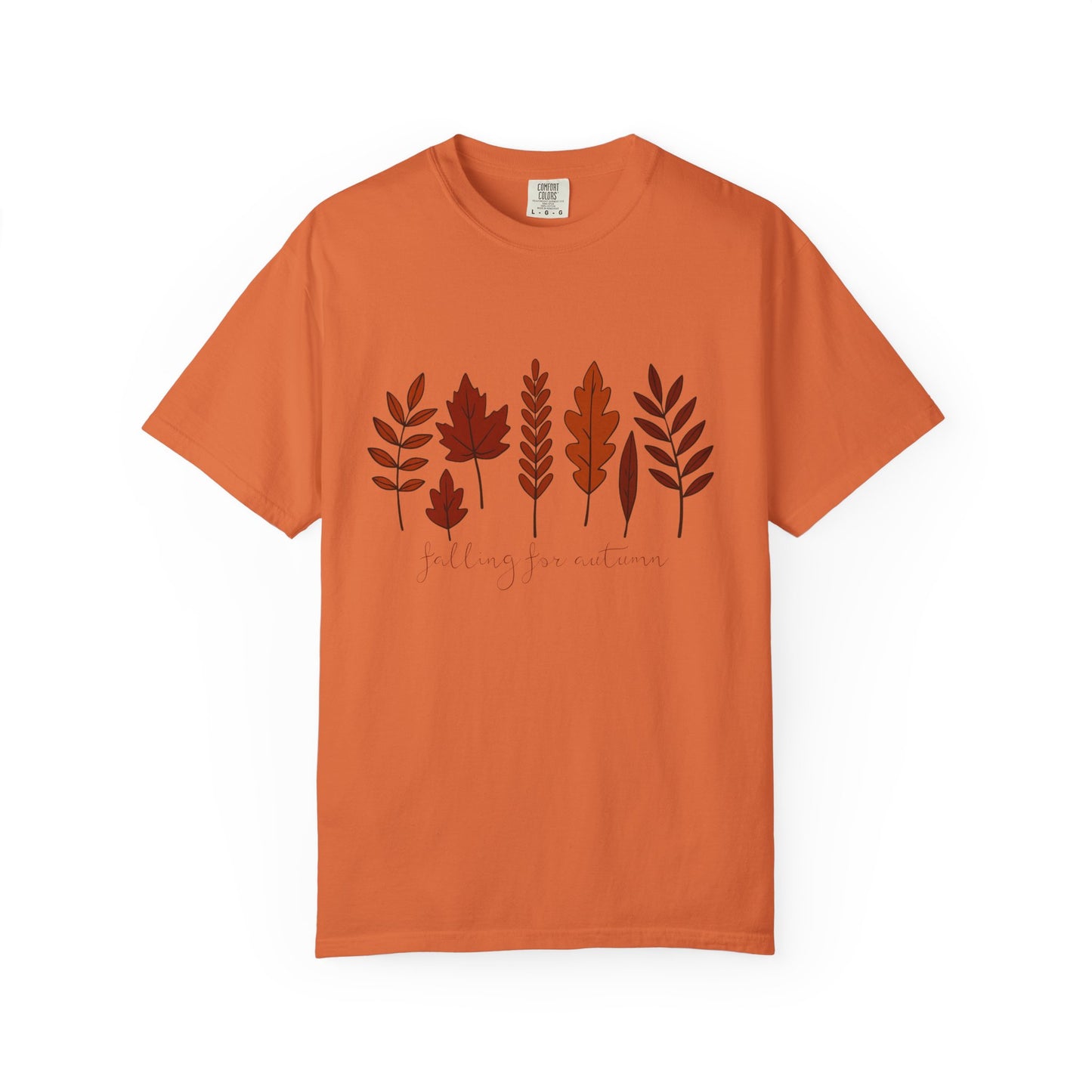 Falling for Autumn Shirt Cozy Fall Leaves Graphic Tee for Seasonal Outfits Unisex Garment Dyed T shirt