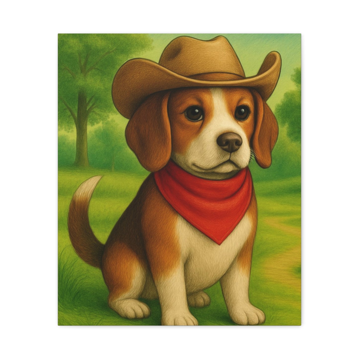 Canvas Wall Art, Country Dog Matte Print, Farm Nursery Decor, Cowboy Dog Barn Picture, 8x10 Rustic Farmhouse Painting, Western Home Decor,