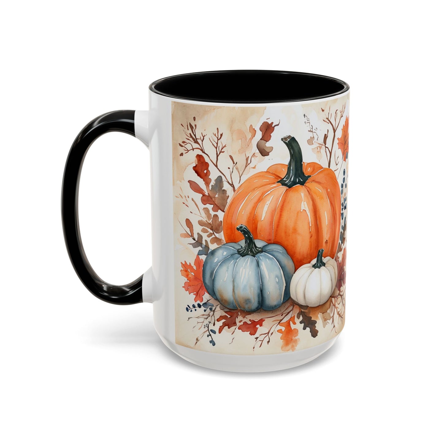 Pumpkin Fall Mug, Autumn Harvest Coffee Cup with Rustic Pumpkin Design