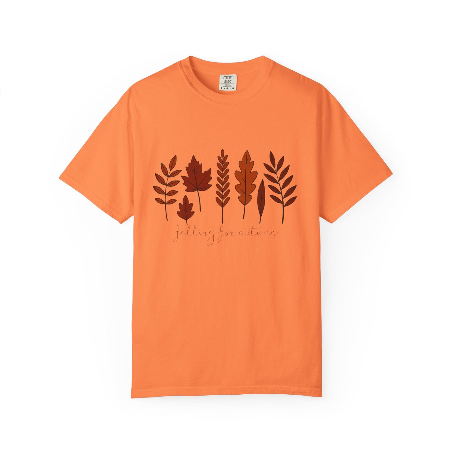 Falling for Autumn Shirt Cozy Fall Leaves Graphic Tee for Seasonal Outfits Unisex Garment Dyed T shirt