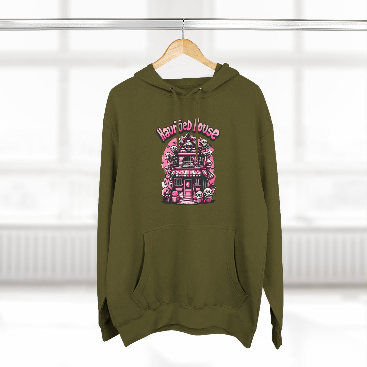 Haunted House Hoodie , Gothic Skull Graphic Halloween Sweatshirt