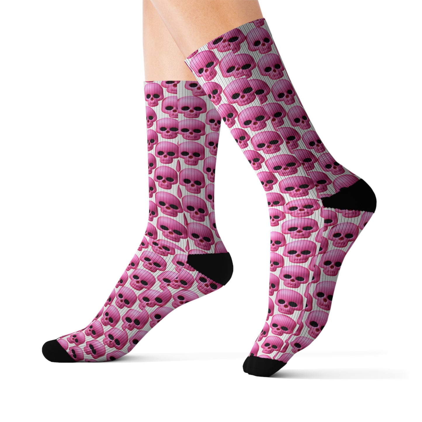 Pink Skull Halloween Socks Creepy Cute Gothic Unisex Sock Gift All Over Print Spooky Fashion