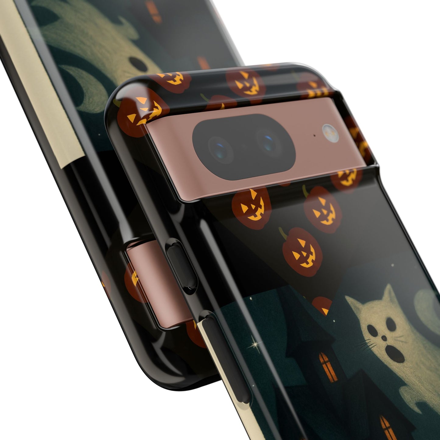 Phone Case, Halloween Haunted House Cat Ghost iPhone 16, 15, 14, Pixel 8, 6 Samsung Galaxy 25, 24, 23