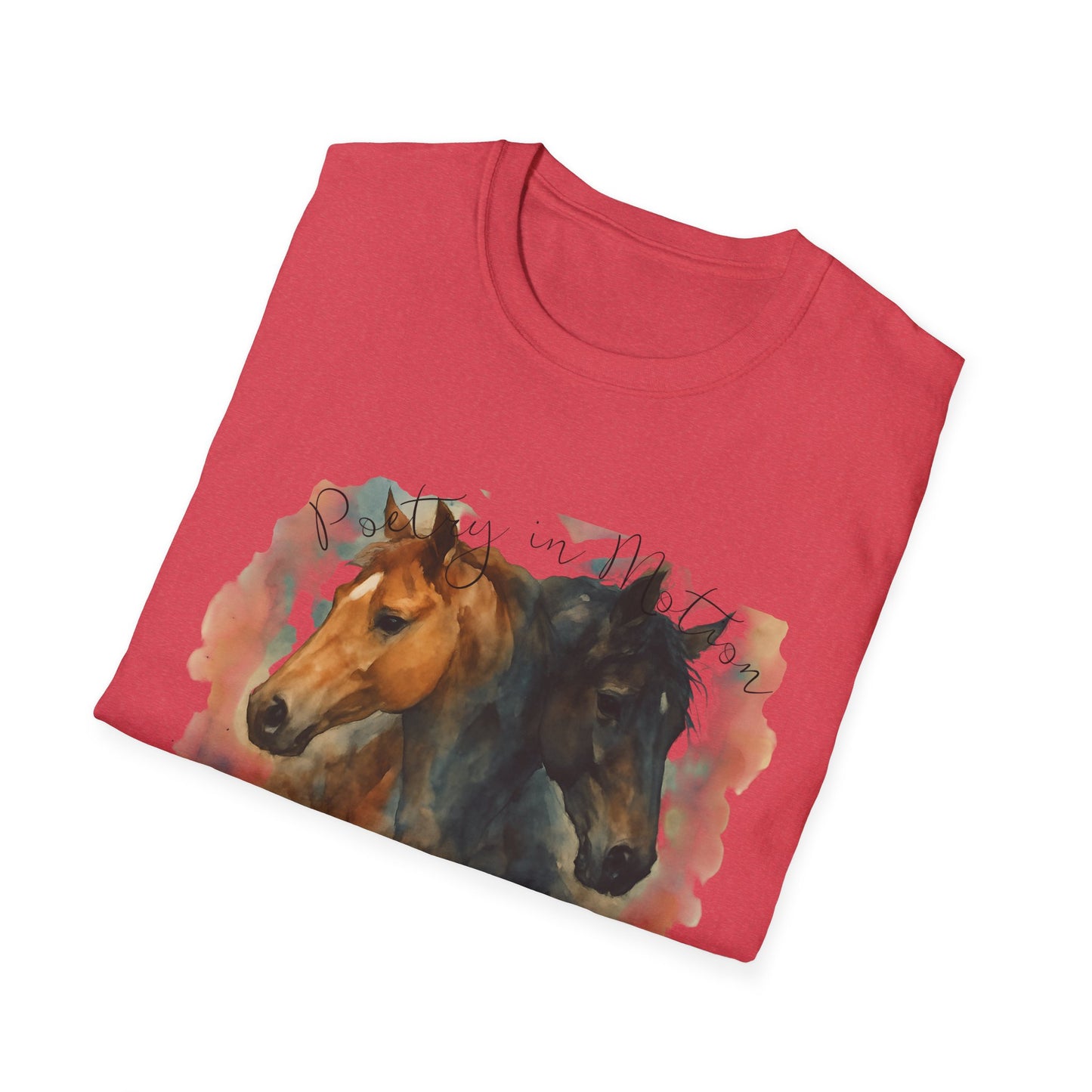 Poetry in Motion Horse T-Shirt Watercolor Horse Lover Shirt Artistic Equestrian Tee Gift for Women Unisex Soft style T-Shirt