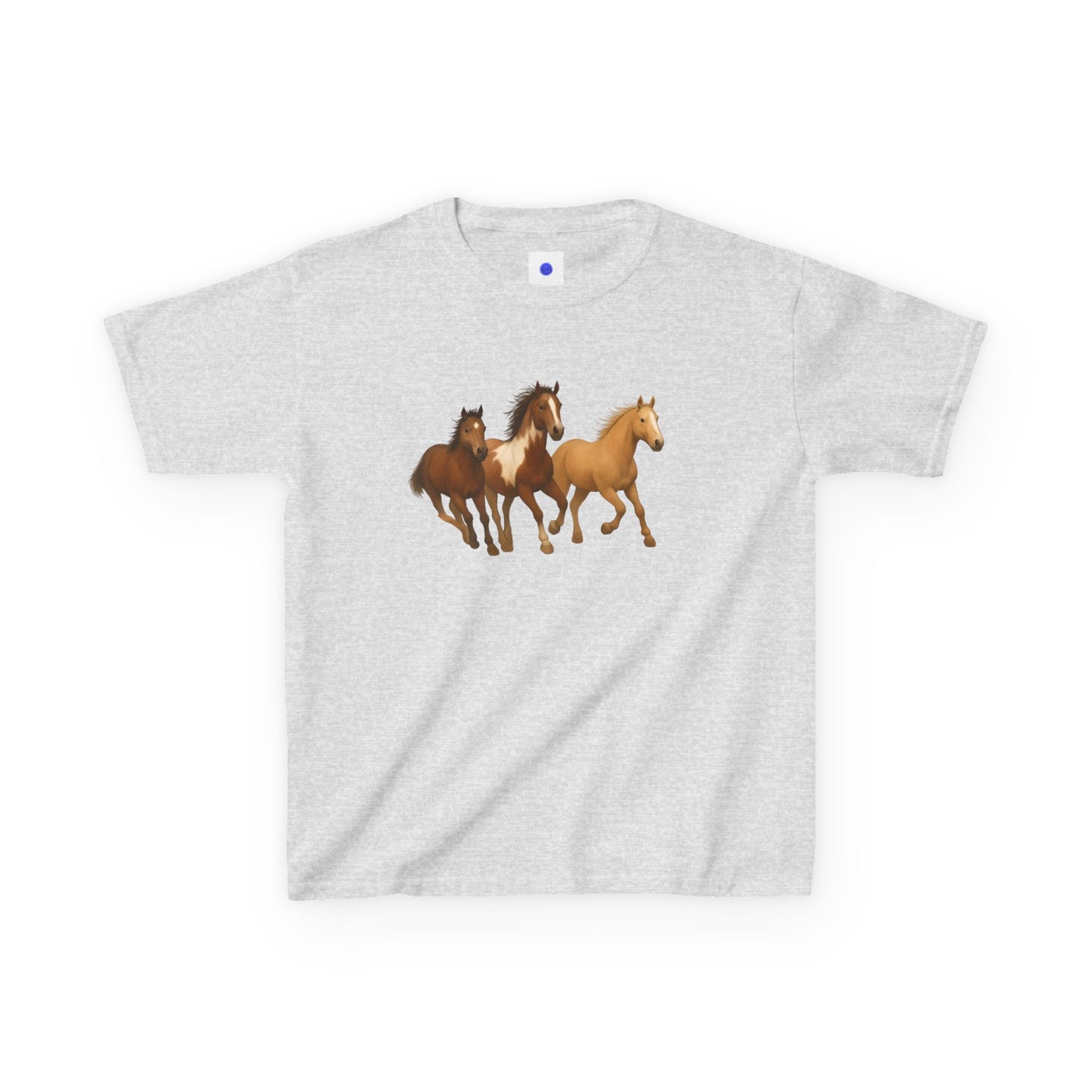 Kids Three Horse T shirt, Western, country, cute, Heavy Tee, fall, gallop, freedom