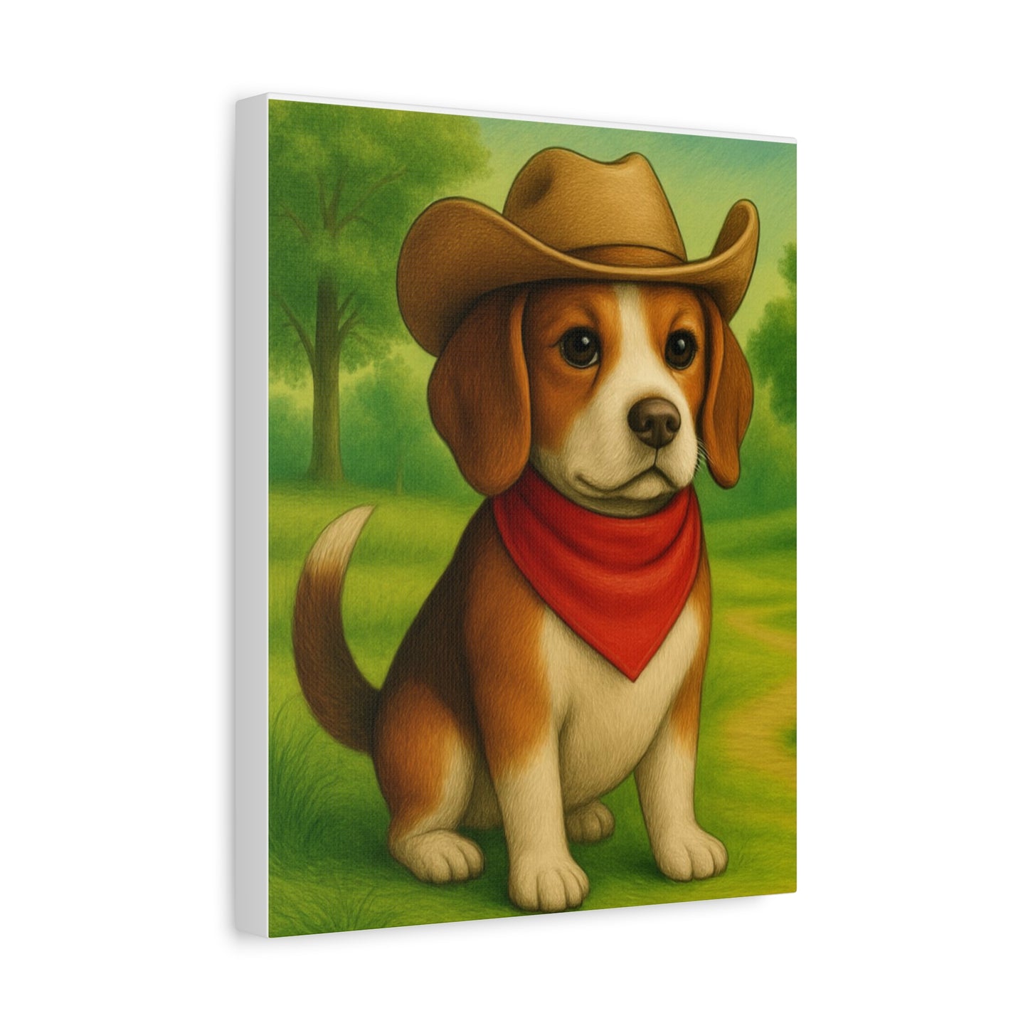 Canvas Wall Art, Country Dog Matte Print, Farm Nursery Decor, Cowboy Dog Barn Picture, 8x10 Rustic Farmhouse Painting, Western Home Decor,