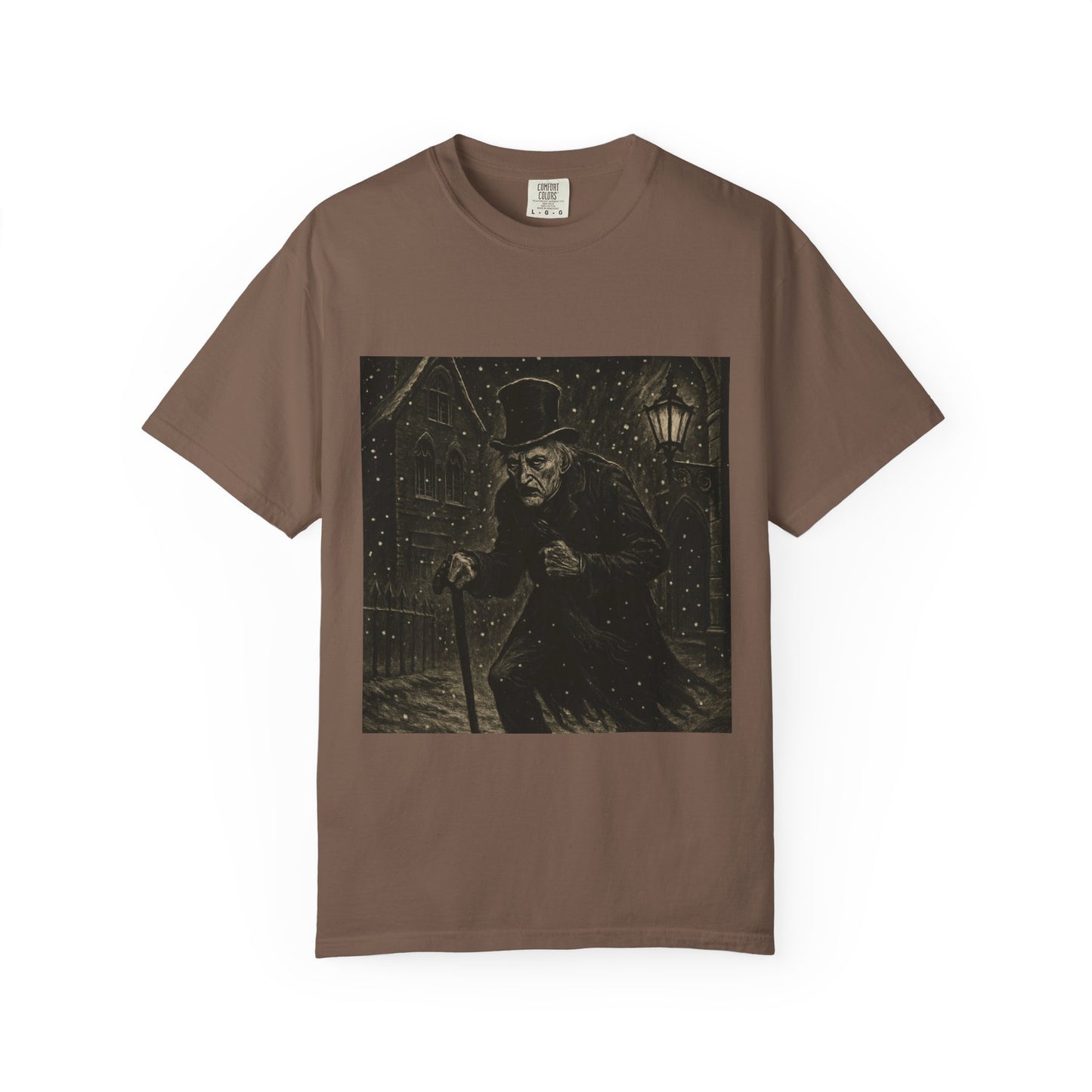 Gothic Scrooge T Shirt Dark Christmas Carol Shirt Vintage Haunted Dickens Tee Unisex Garment Dyed T shirt