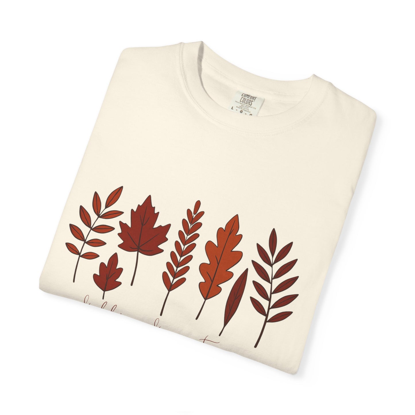 Falling for Autumn Shirt Cozy Fall Leaves Graphic Tee for Seasonal Outfits Unisex Garment Dyed T shirt