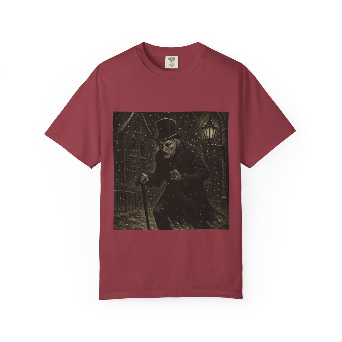 Gothic Scrooge T Shirt Dark Christmas Carol Shirt Vintage Haunted Dickens Tee Unisex Garment Dyed T shirt