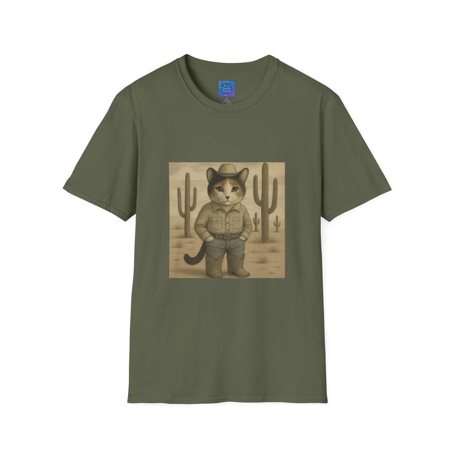 Cowboy Cat Western Graphic T-Shirt, Vintage Country Style Tee