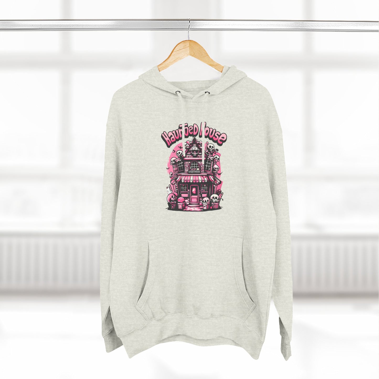 Haunted House Hoodie , Gothic Skull Graphic Halloween Sweatshirt