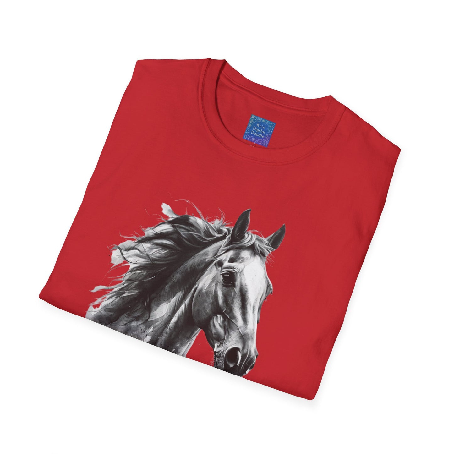 Black and White Horse Graphic T-Shirt Artistic Equestrian Tee