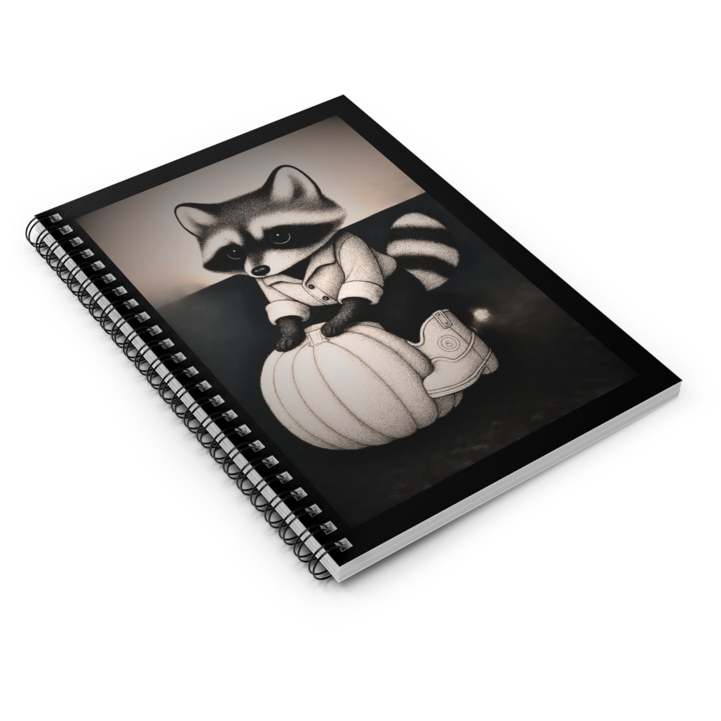 Autumn Raccoon Notebook Pumpkin Forest Animal Journal Cute Spiral Sketchbook Gift Spiral Notebook Ruled Line
