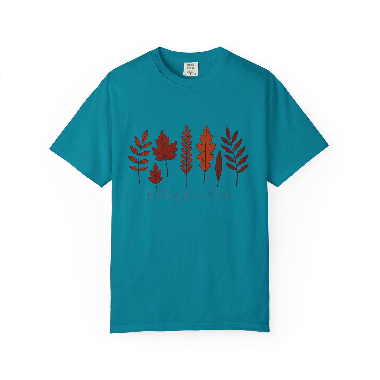 Falling for Autumn Shirt Cozy Fall Leaves Graphic Tee for Seasonal Outfits Unisex Garment Dyed T shirt