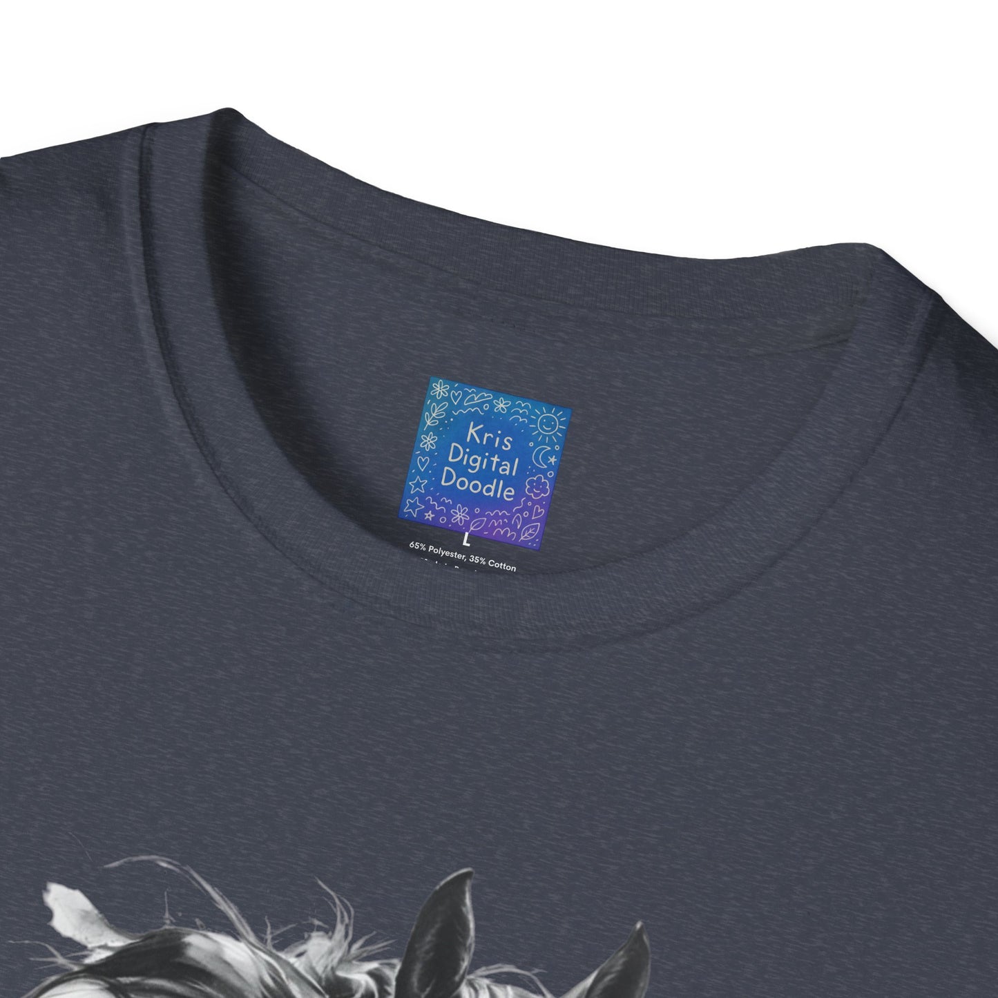 Black and White Horse Graphic T-Shirt Artistic Equestrian Tee