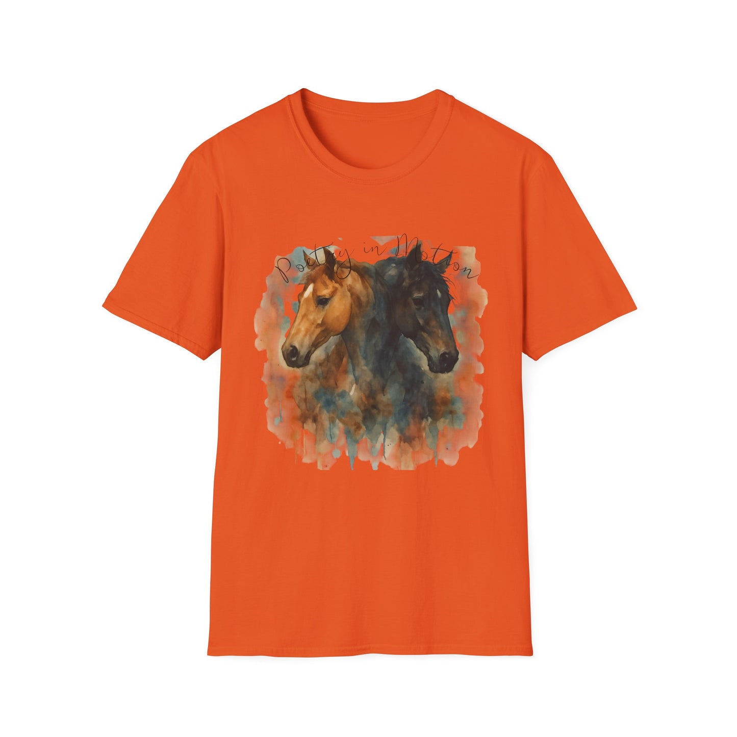 Poetry in Motion Horse T-Shirt Watercolor Horse Lover Shirt Artistic Equestrian Tee Gift for Women Unisex Soft style T-Shirt