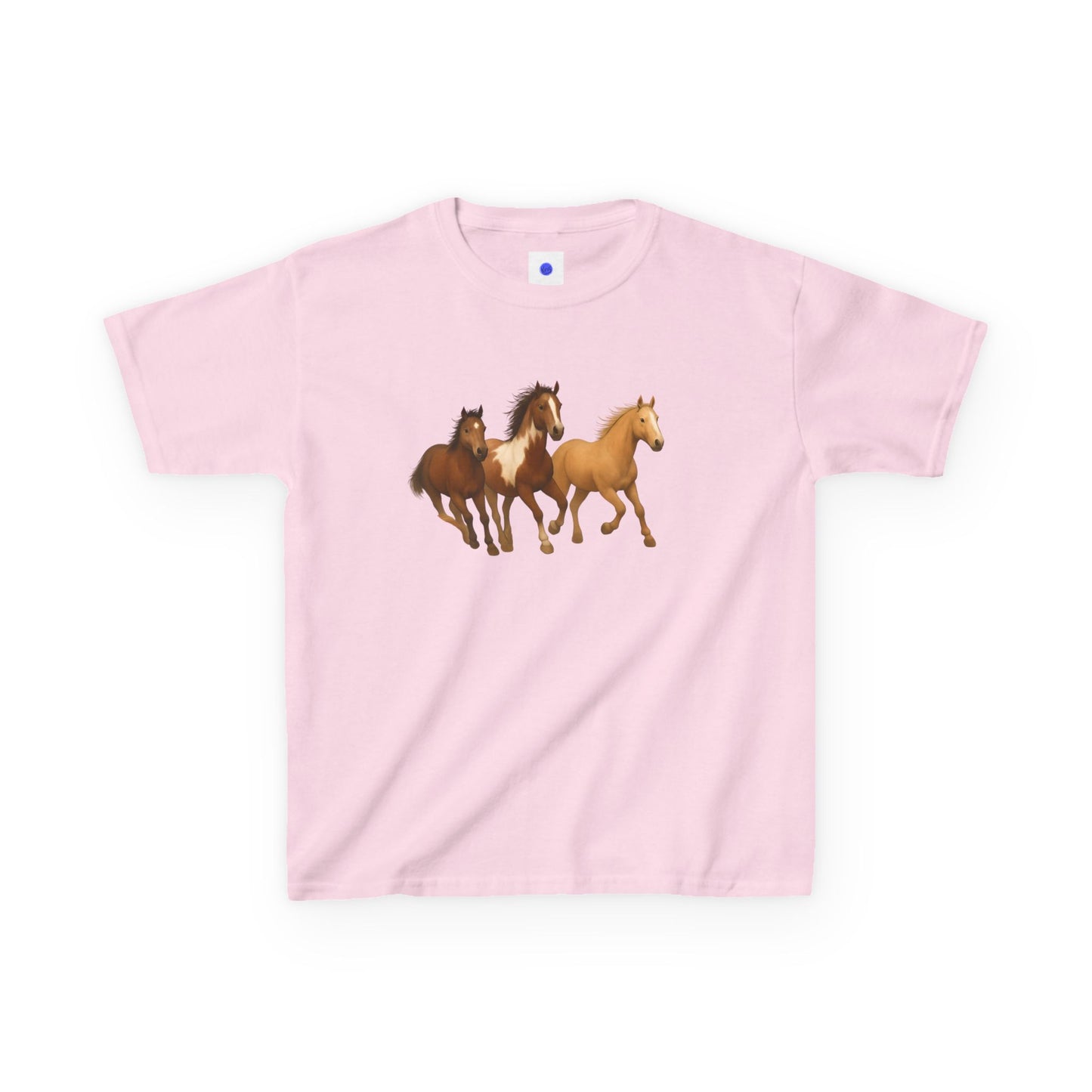 Kids Three Horse T shirt, Western, country, cute, Heavy Tee, fall, gallop, freedom