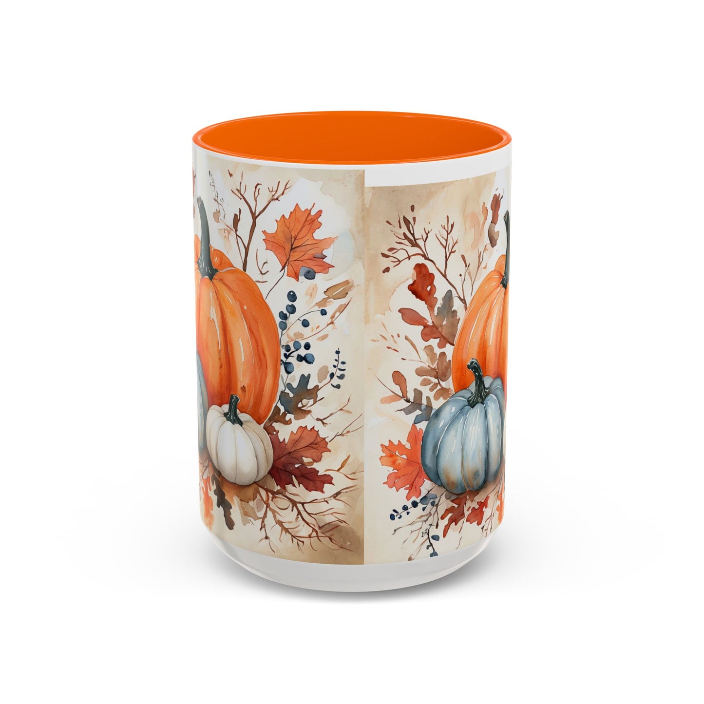Pumpkin Fall Mug, Autumn Harvest Coffee Cup with Rustic Pumpkin Design