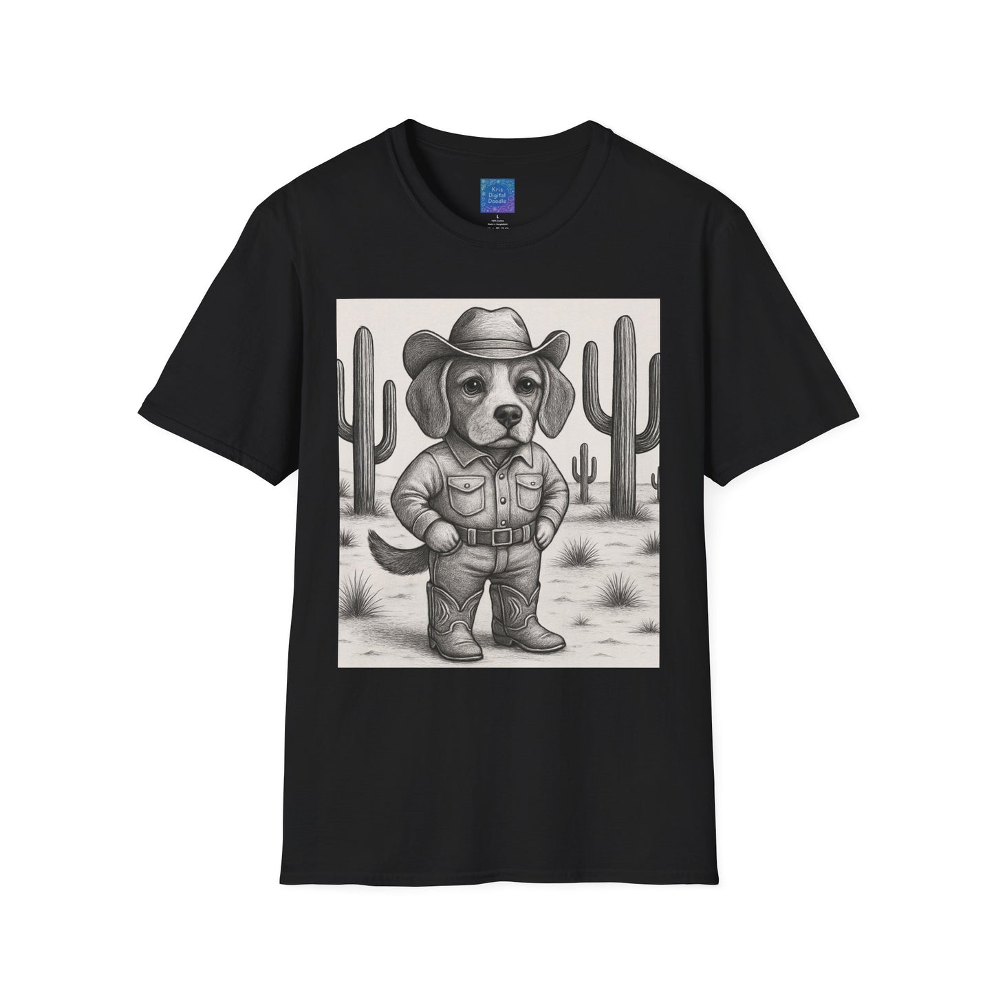 Cowboy Dog T-Shirt, Funny Western Desert Graphic Tee