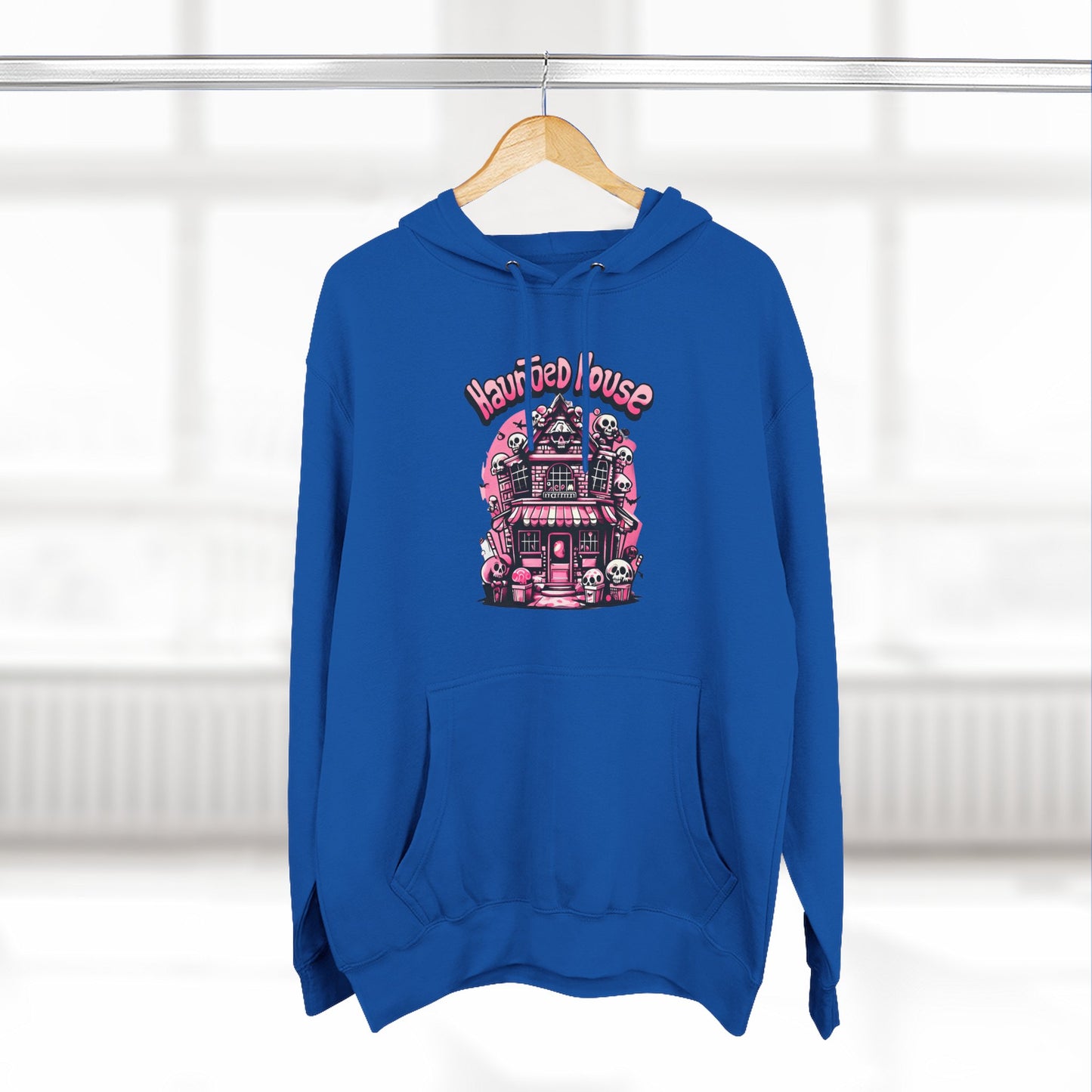 Haunted House Hoodie , Gothic Skull Graphic Halloween Sweatshirt