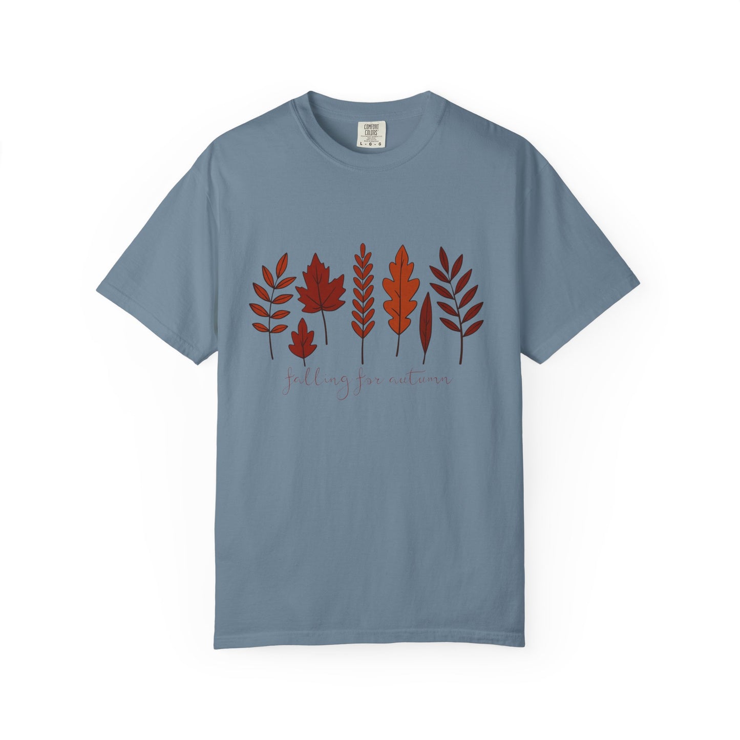 Falling for Autumn Shirt Cozy Fall Leaves Graphic Tee for Seasonal Outfits Unisex Garment Dyed T shirt