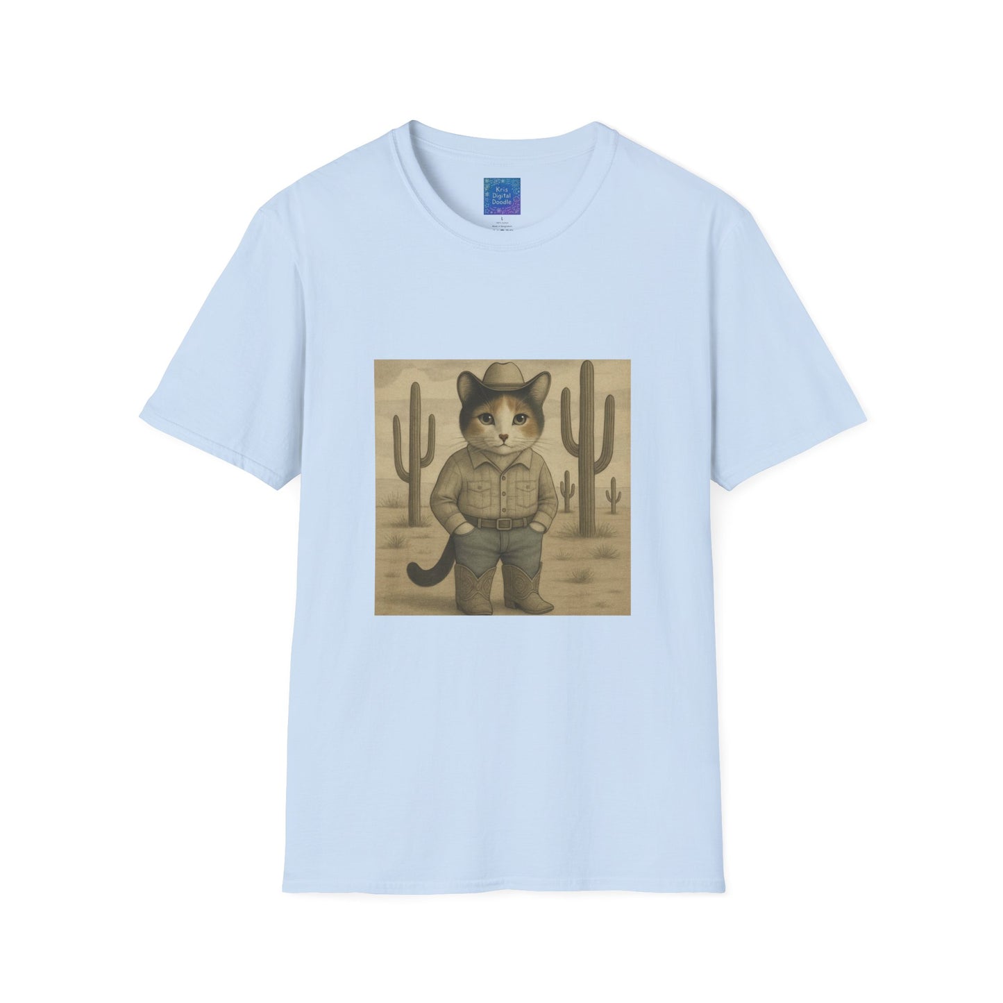 Cowboy Cat Western Graphic T-Shirt, Vintage Country Style Tee