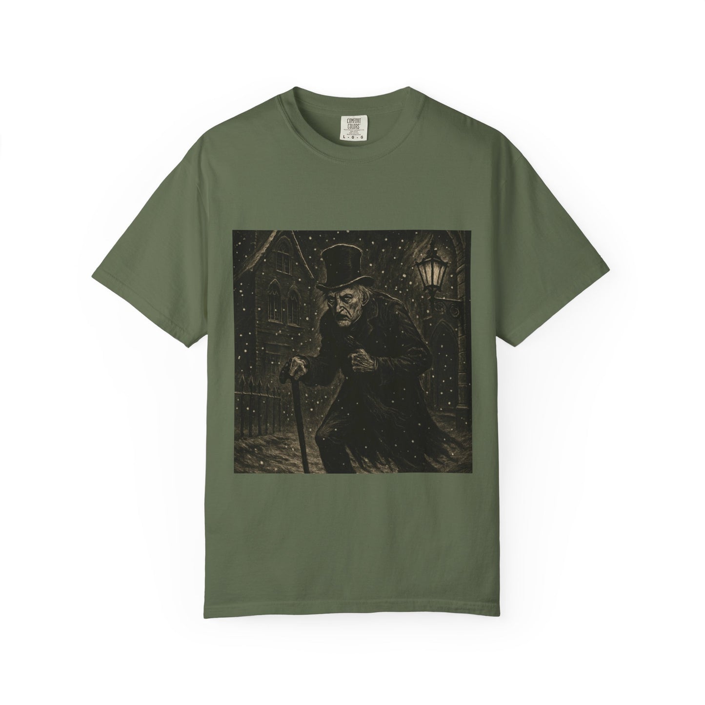 Gothic Scrooge T Shirt Dark Christmas Carol Shirt Vintage Haunted Dickens Tee Unisex Garment Dyed T shirt