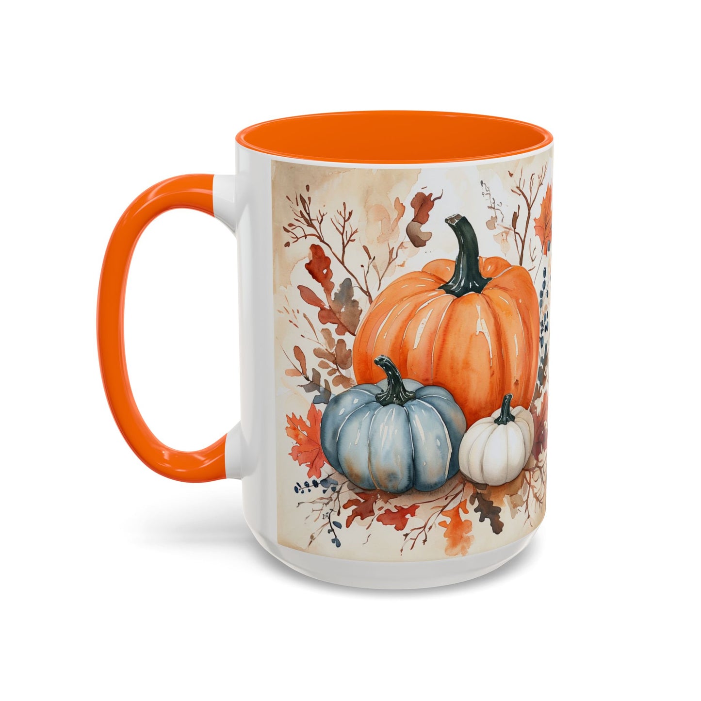 Pumpkin Fall Mug, Autumn Harvest Coffee Cup with Rustic Pumpkin Design