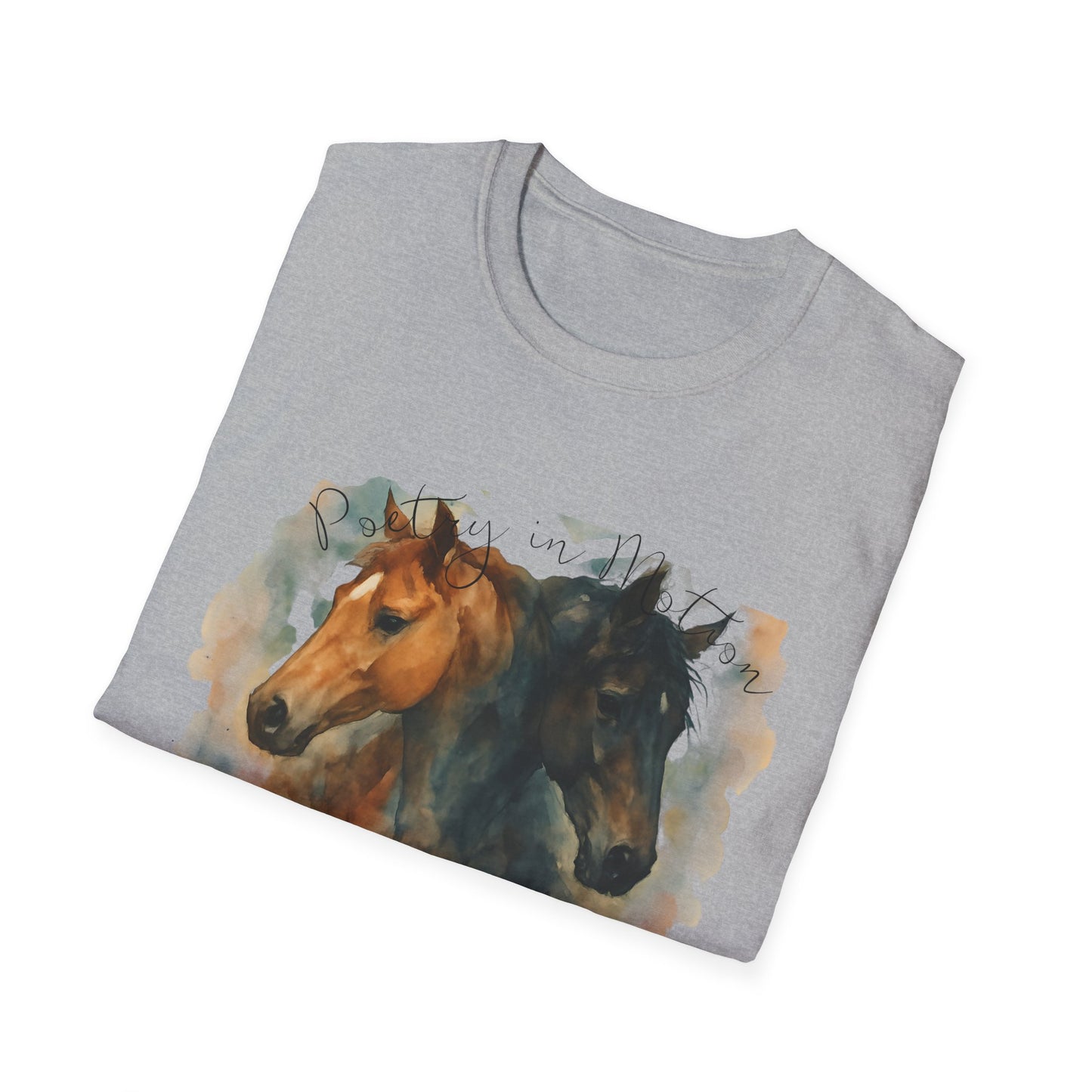 Poetry in Motion Horse T-Shirt Watercolor Horse Lover Shirt Artistic Equestrian Tee Gift for Women Unisex Soft style T-Shirt