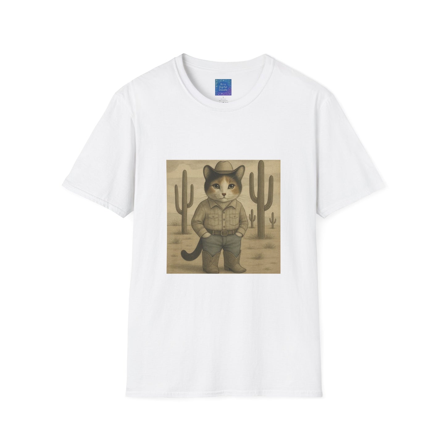 Cowboy Cat Western Graphic T-Shirt, Vintage Country Style Tee