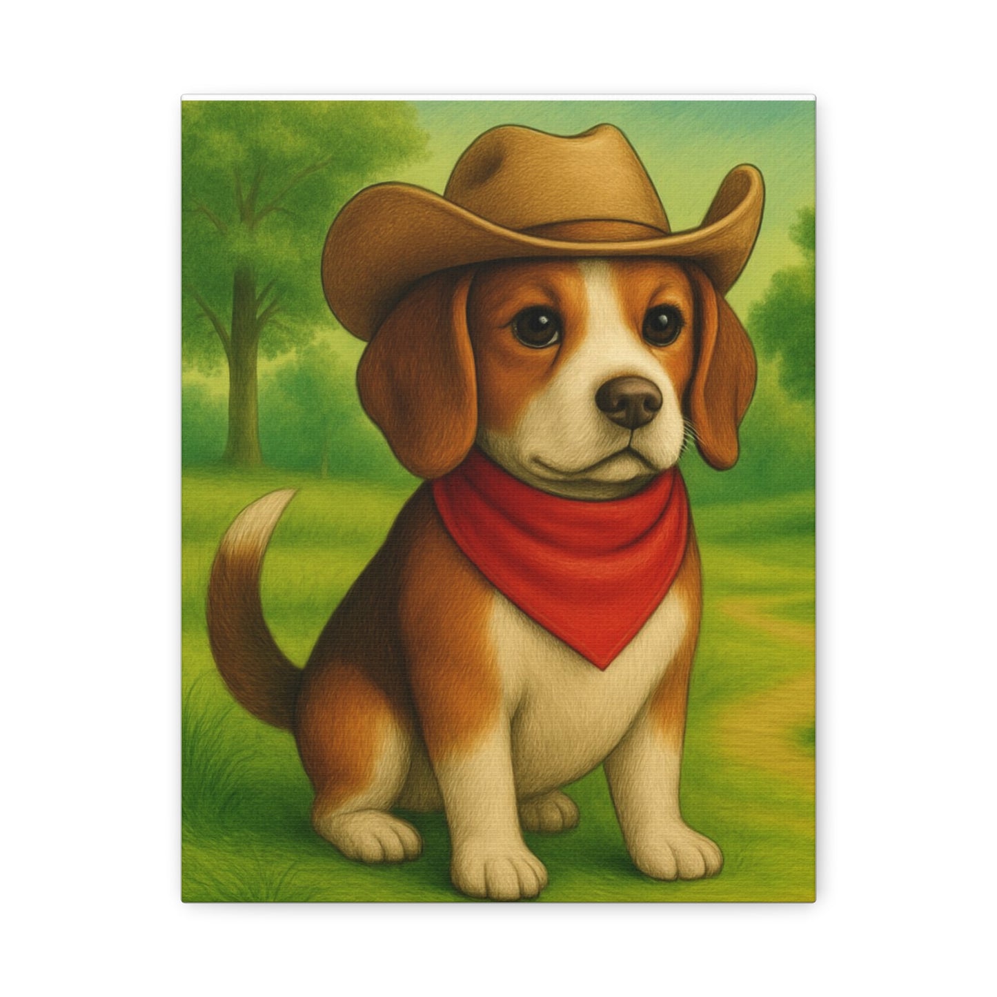 Canvas Wall Art, Country Dog Matte Print, Farm Nursery Decor, Cowboy Dog Barn Picture, 8x10 Rustic Farmhouse Painting, Western Home Decor,