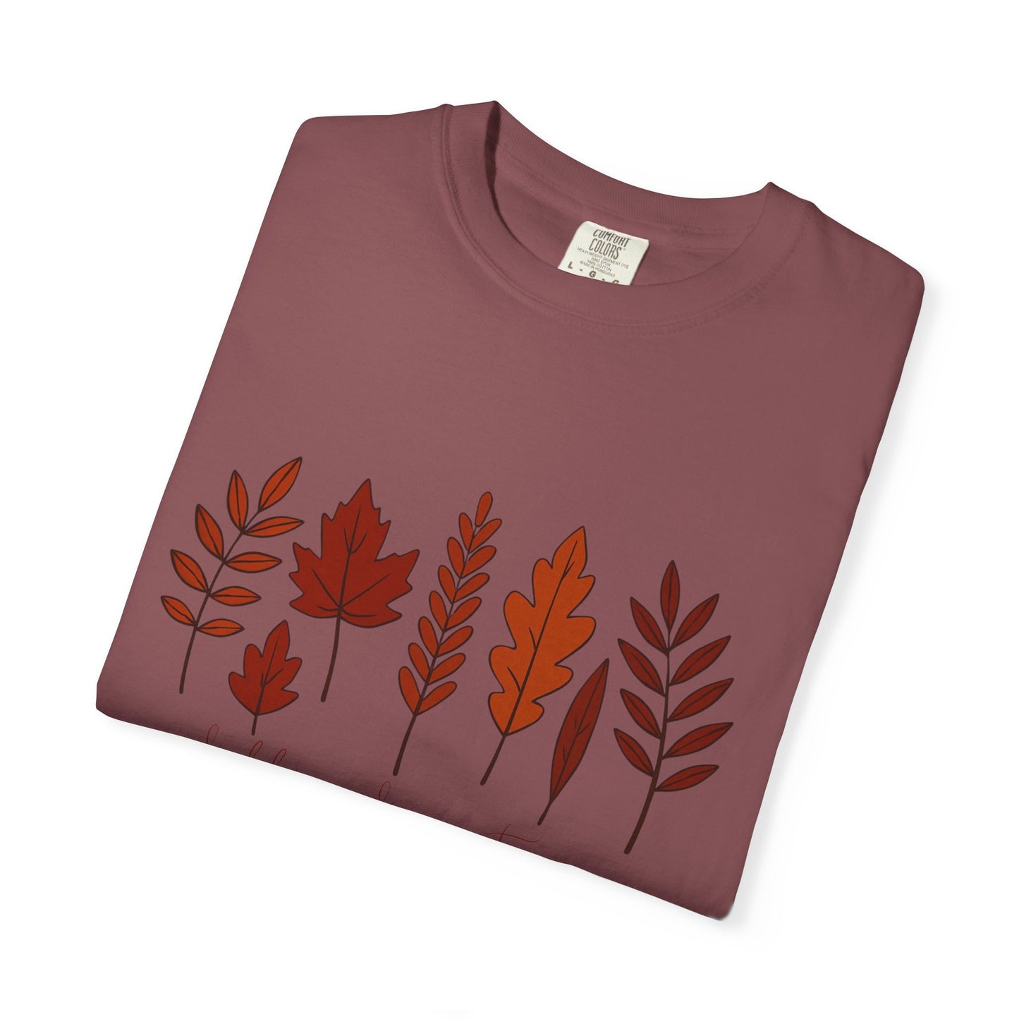 Falling for Autumn Shirt Cozy Fall Leaves Graphic Tee for Seasonal Outfits Unisex Garment Dyed T shirt